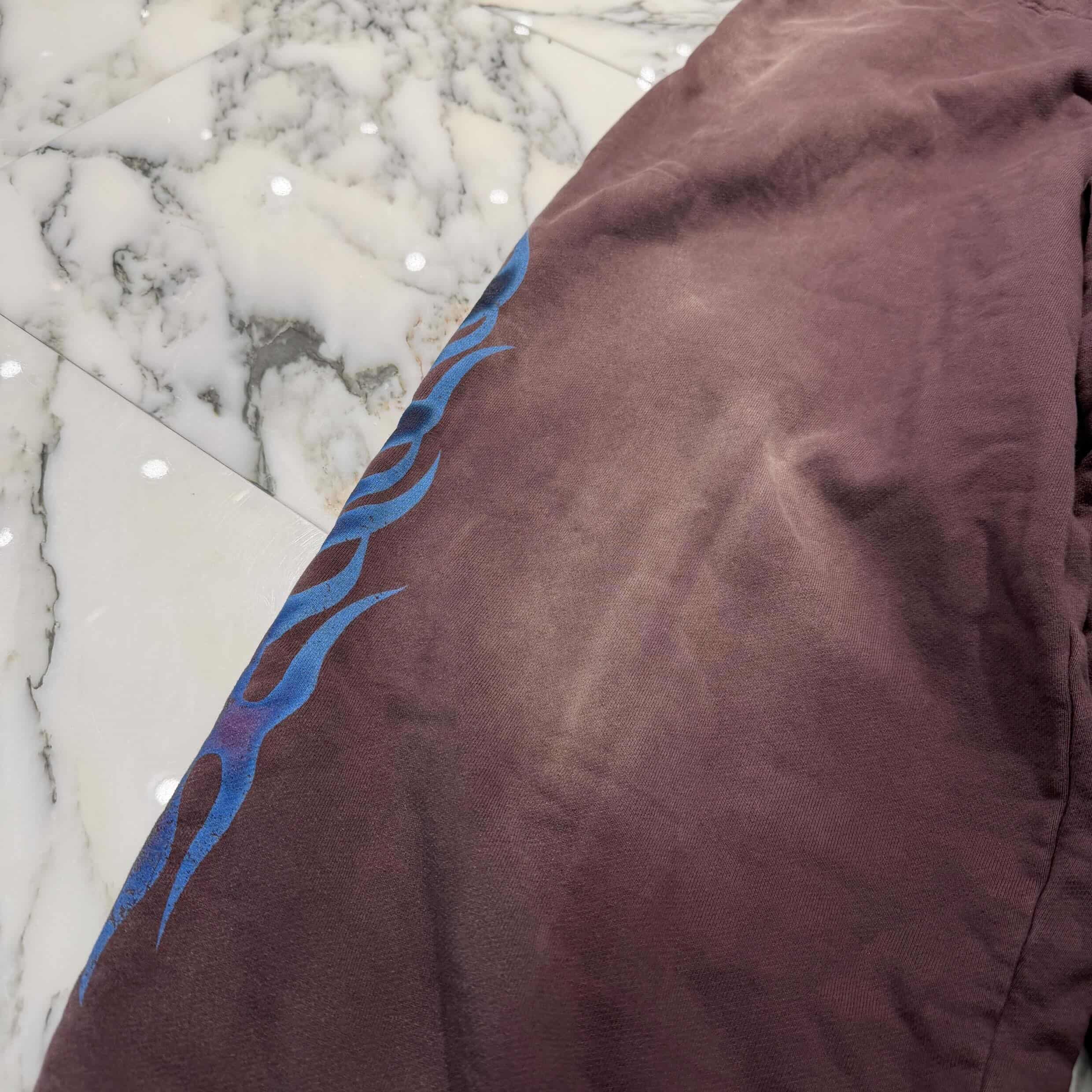 KAMIYA 2025SS "KMY FIRE" Distressed Sweat Pants G14PT076 Size L カミヤ "カミヤ ファイヤー" ダメージ加工 スウェット パンツ サイズL
