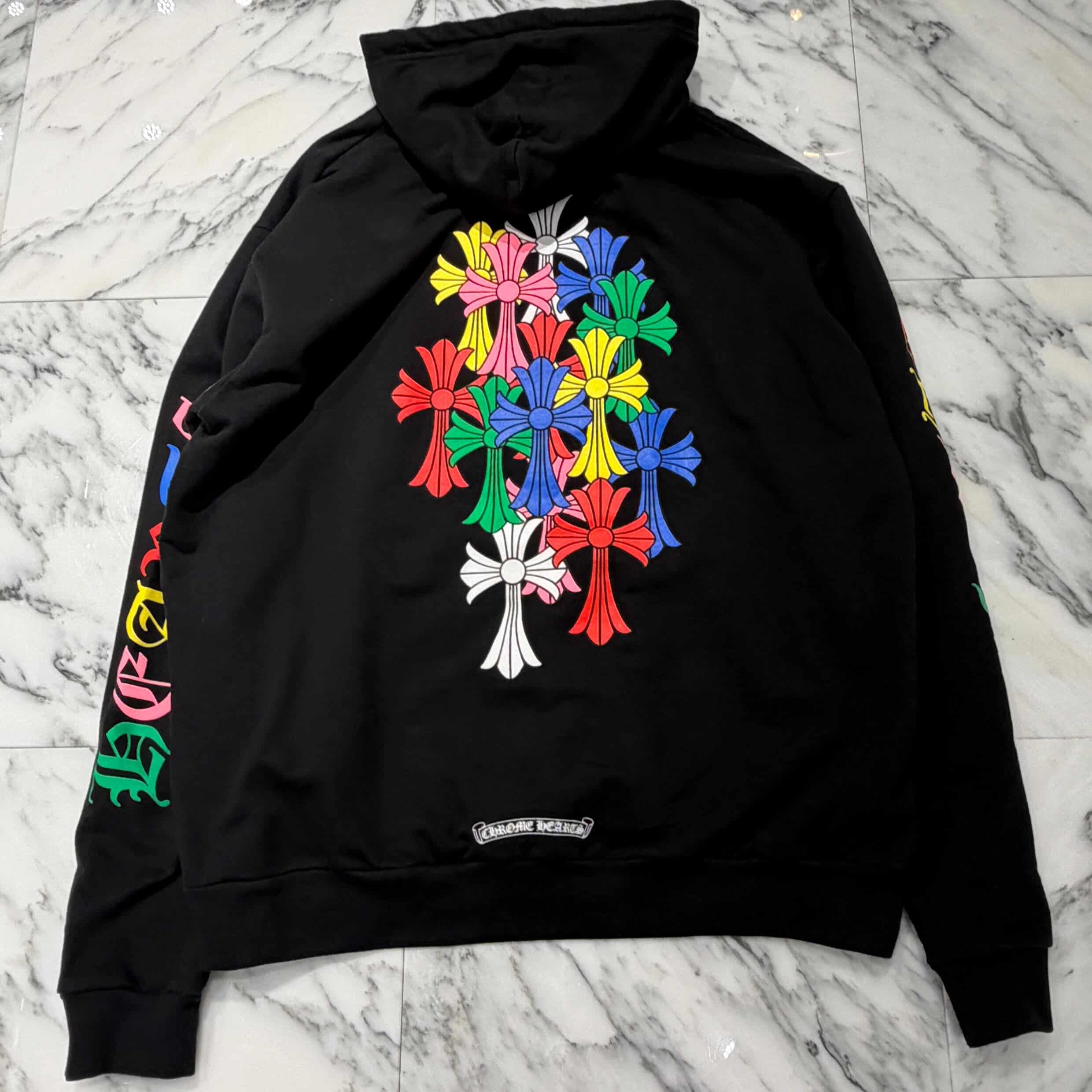 CHROME HEARTS 2021SS MLTCOL CEM CRS Pullover Hoodie Size L クロムハーツ マルチカラー セメタリークロス プルオーバー フーディ サイズL