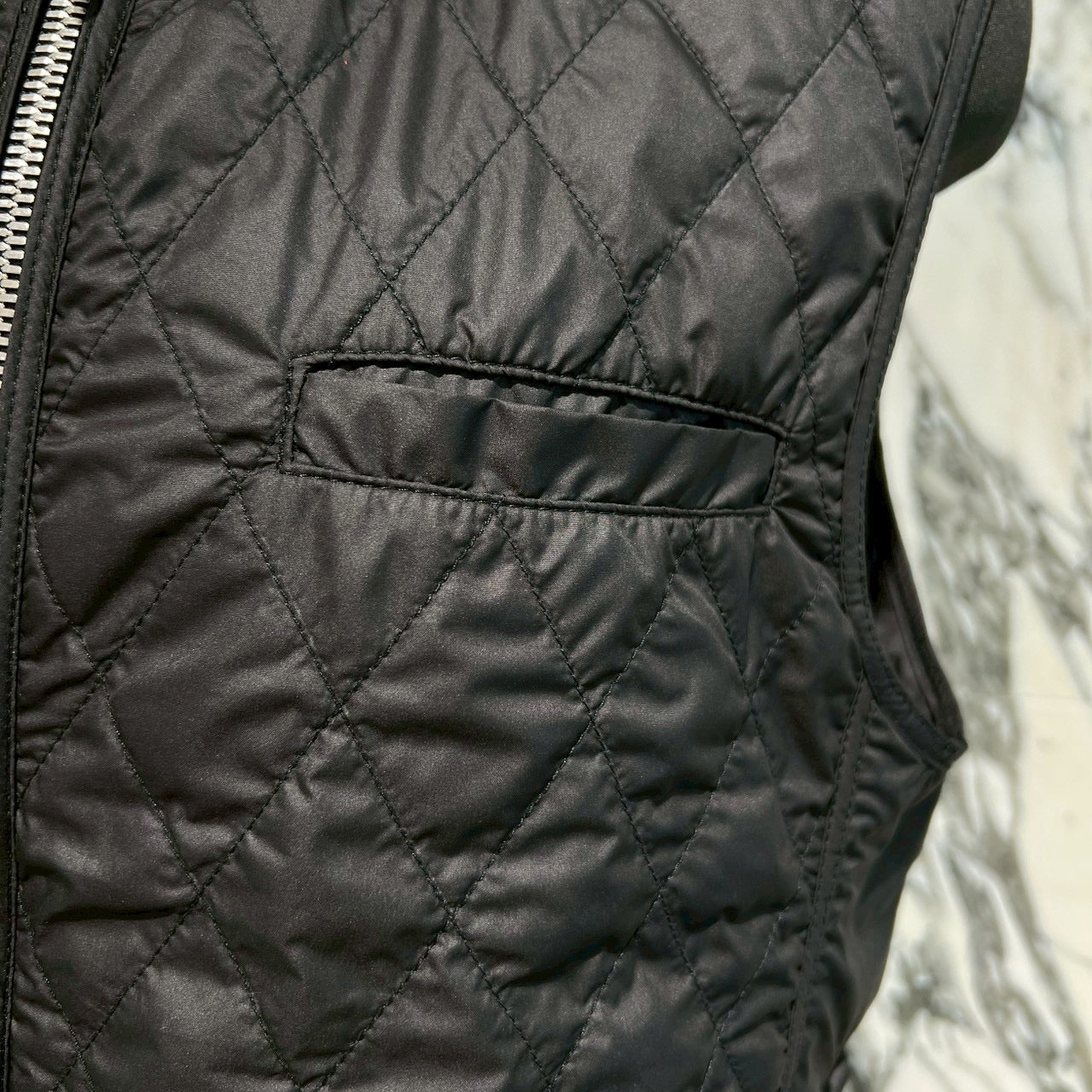 CHROME HEARTS Papa Leather Cross Patch Quilting Vest Size M クロムハーツ パパ レザークロスパッチ ベスト サイズM