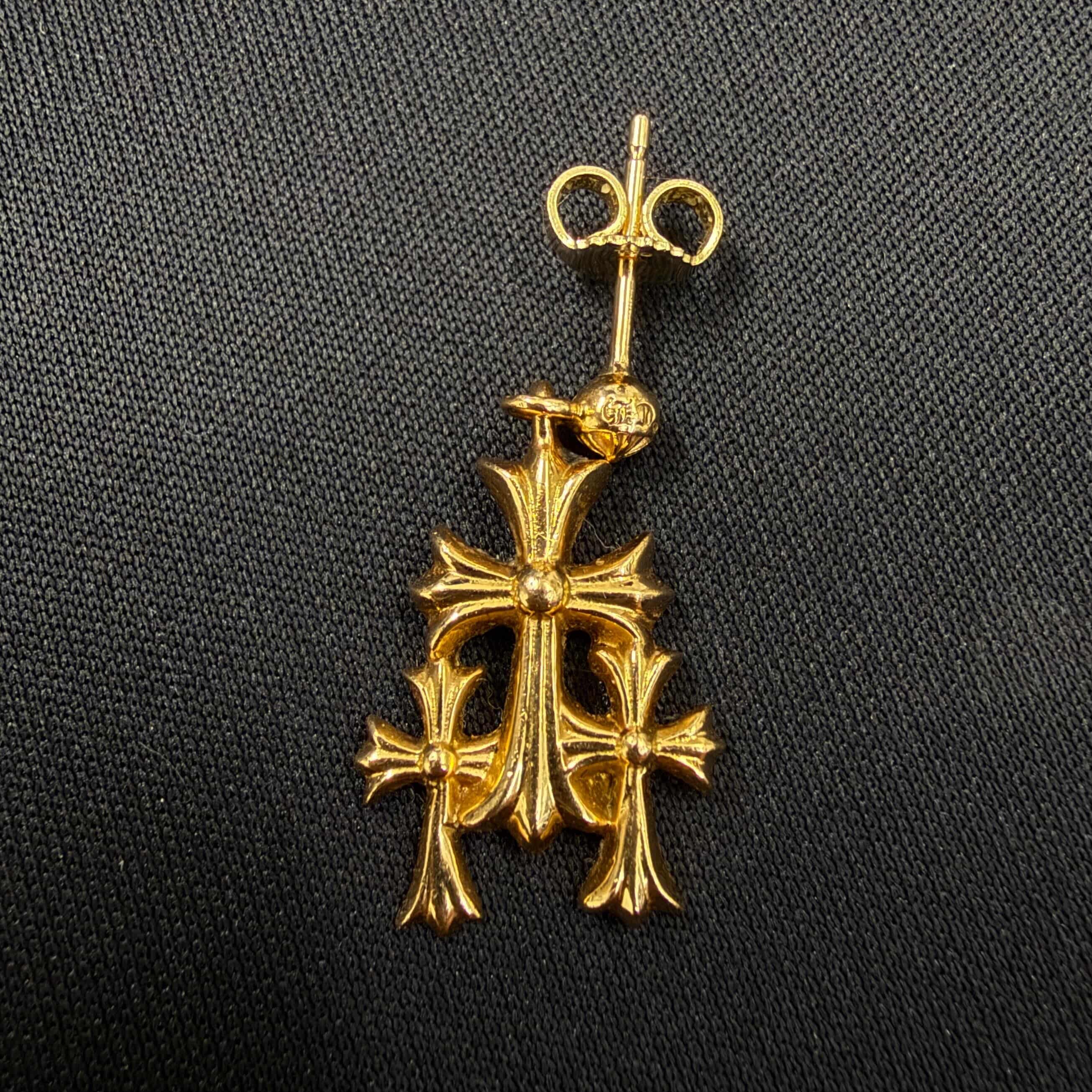 CHROME HEARTS 22K Triple Cross Earring クロムハーツ 22K トリプルクロス イヤリング ピアス