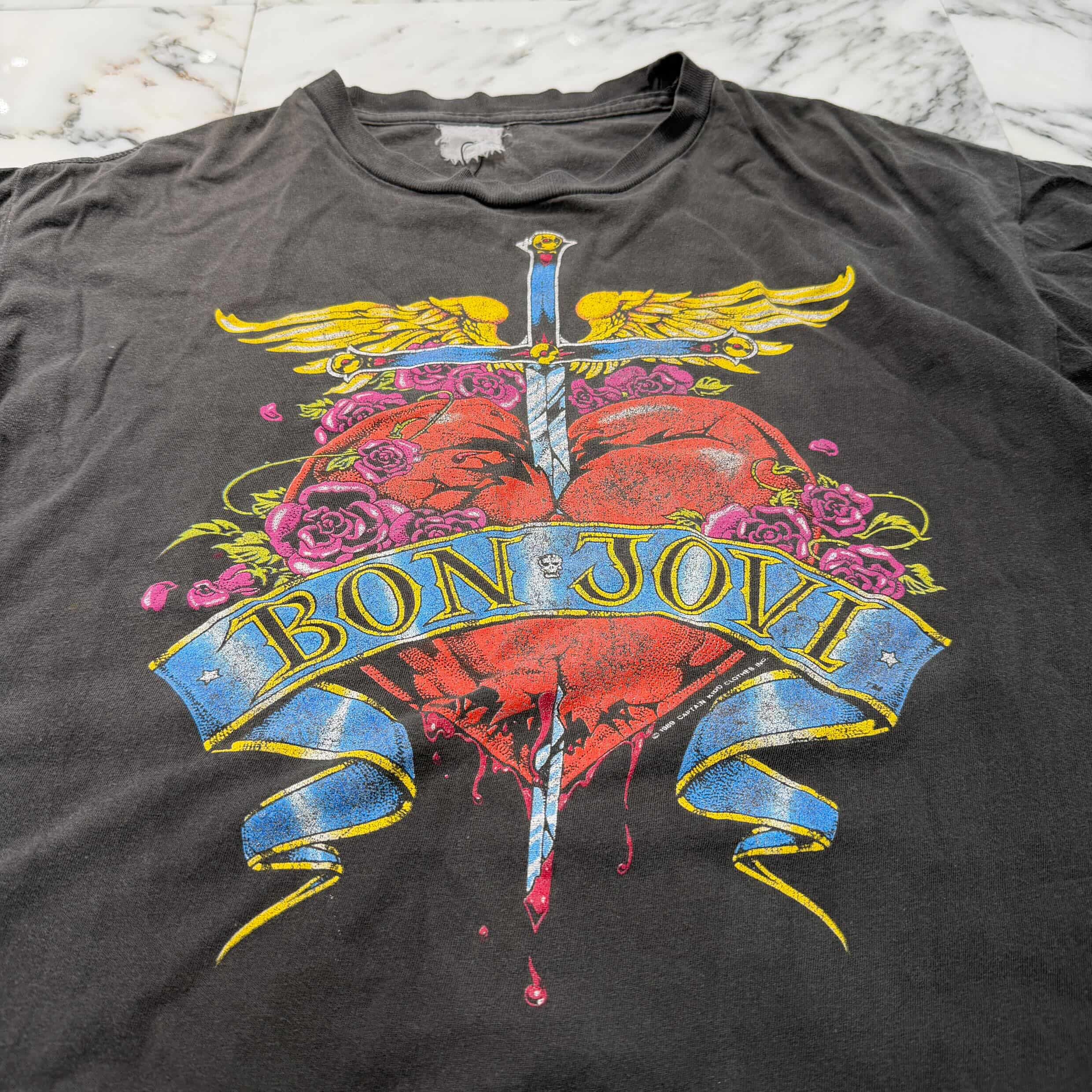 Vintage 80's Bon Jovi "NEW JERSEY SYNDICATE TOUR" S/S Tee ヴィンテージ 80's ボン・ジョヴィ "ニュージャージー・シンジケート・ツアー"  Tシャツ