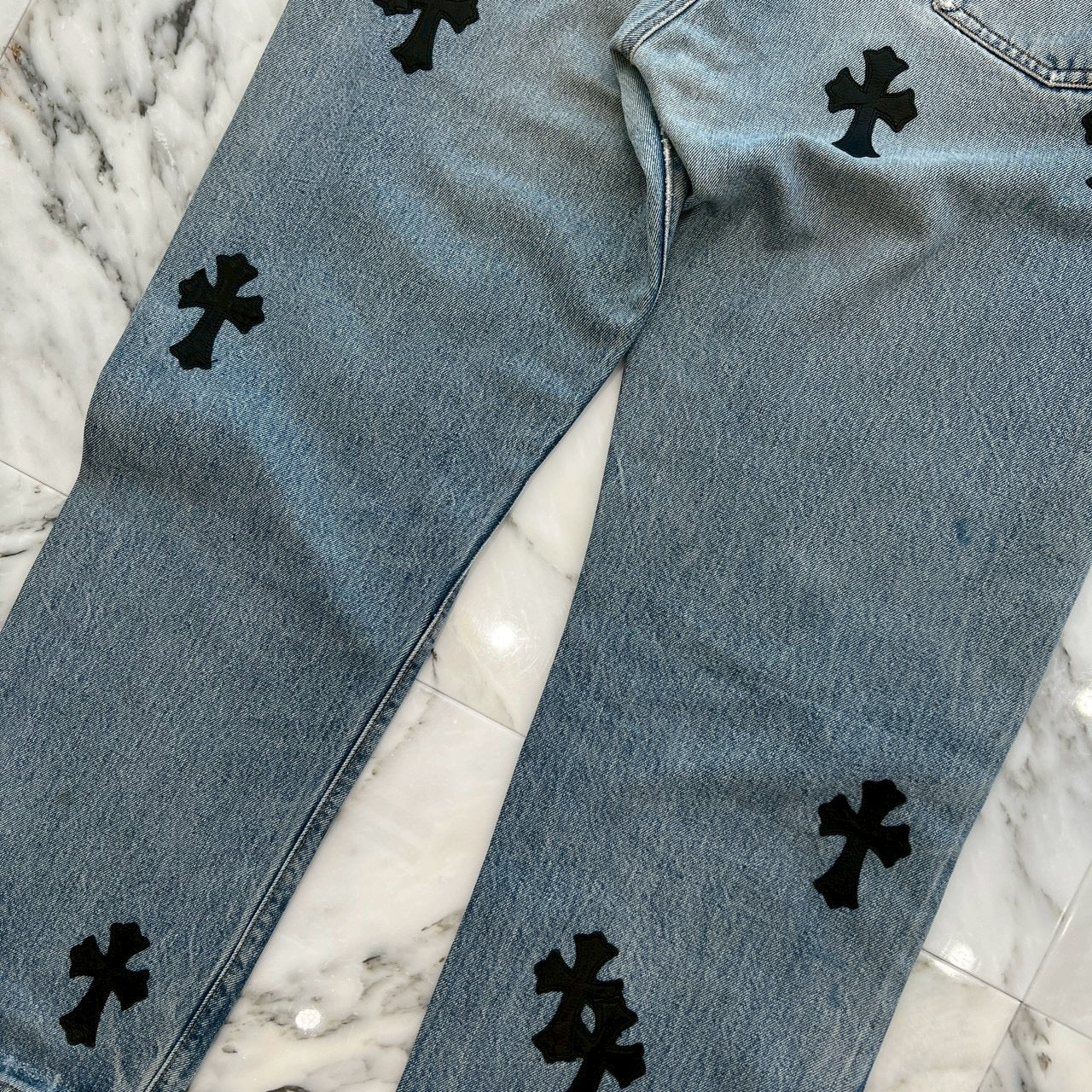 CHROME HEARTS × Levi's Body VNTG Cross Leather Patch Jeans Size 36 クロムハーツ × リーバイスボディ ヴィンテージ クロスレザーパッチ ジーンズ デニムパンツ サイズ36