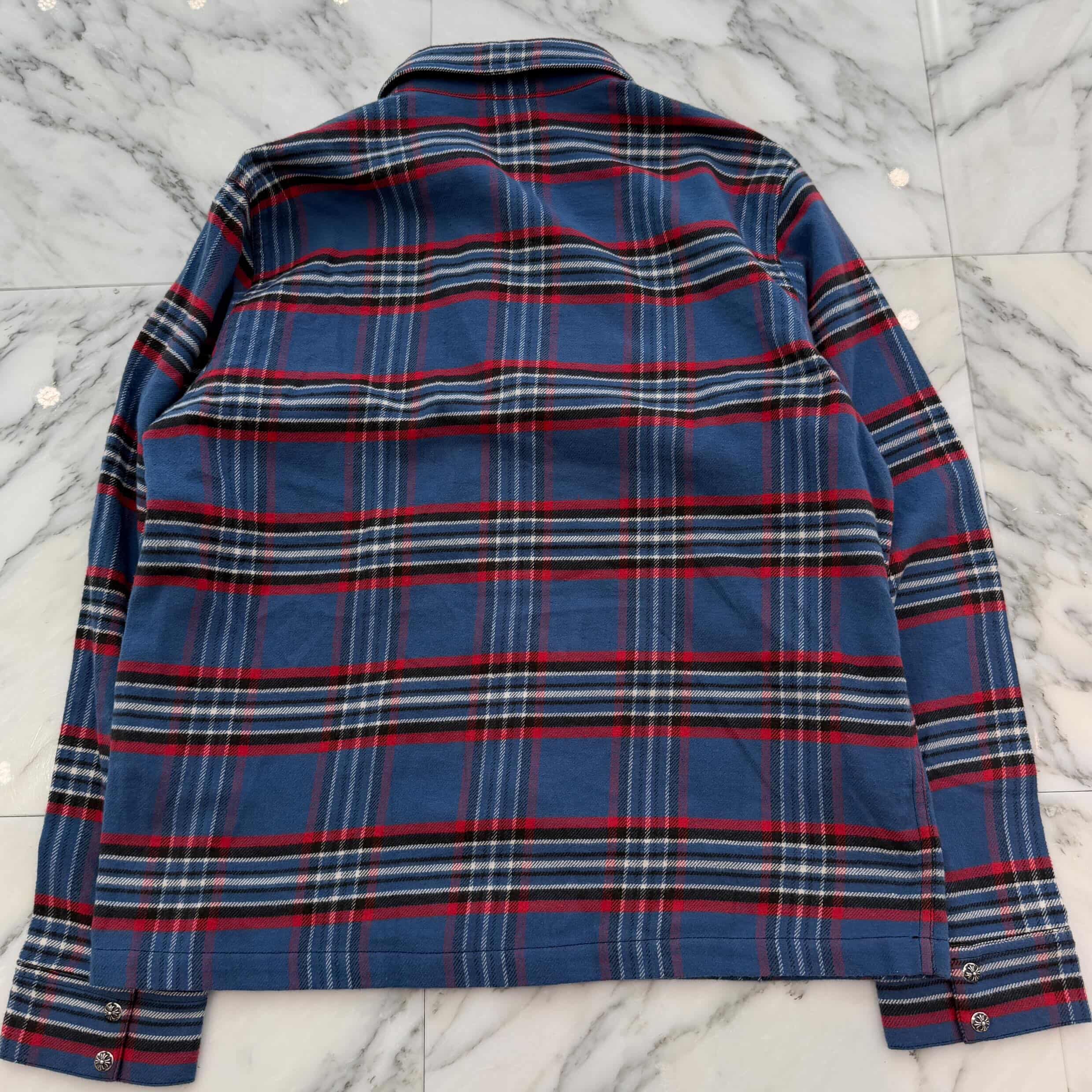 CHROME HEARTS Y NOT Cross Ball Button Check Shirt Size S クロムハーツ ワイノット クロスボールボタン チェックシャツ サイズS