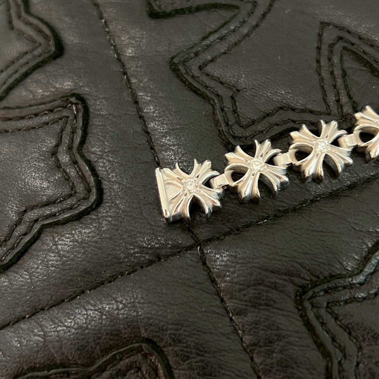 CHROME HEARTS Tiny Plus BRACELET 1 Diamond White Rhodium Coating 19コマ クロムハーツ タイニープラス ブレスレット 1ダイヤモンド ホワイトロジウムコーティング 19コマ