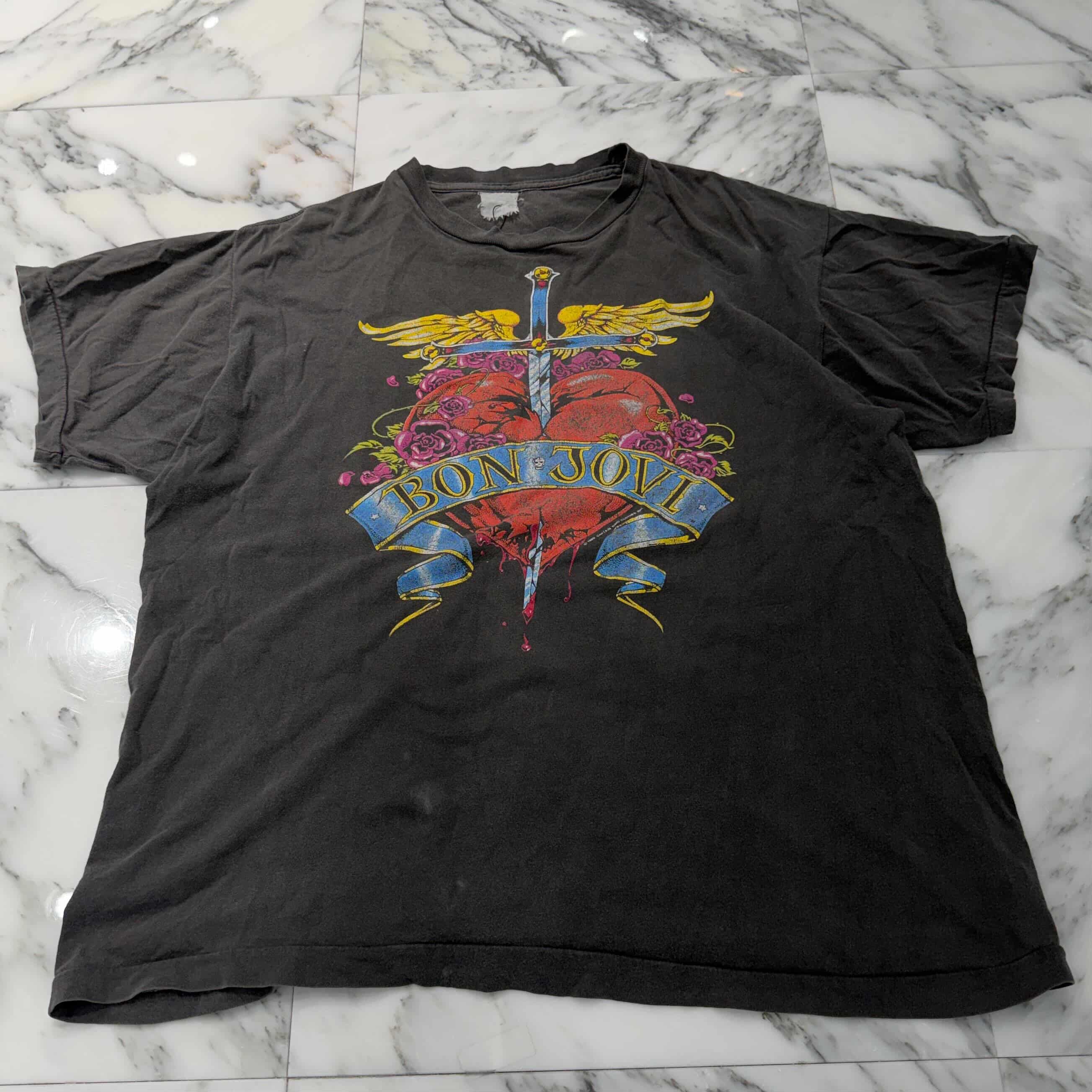 Vintage 80's Bon Jovi "NEW JERSEY SYNDICATE TOUR" S/S Tee ヴィンテージ 80's ボン・ジョヴィ "ニュージャージー・シンジケート・ツアー"  Tシャツ