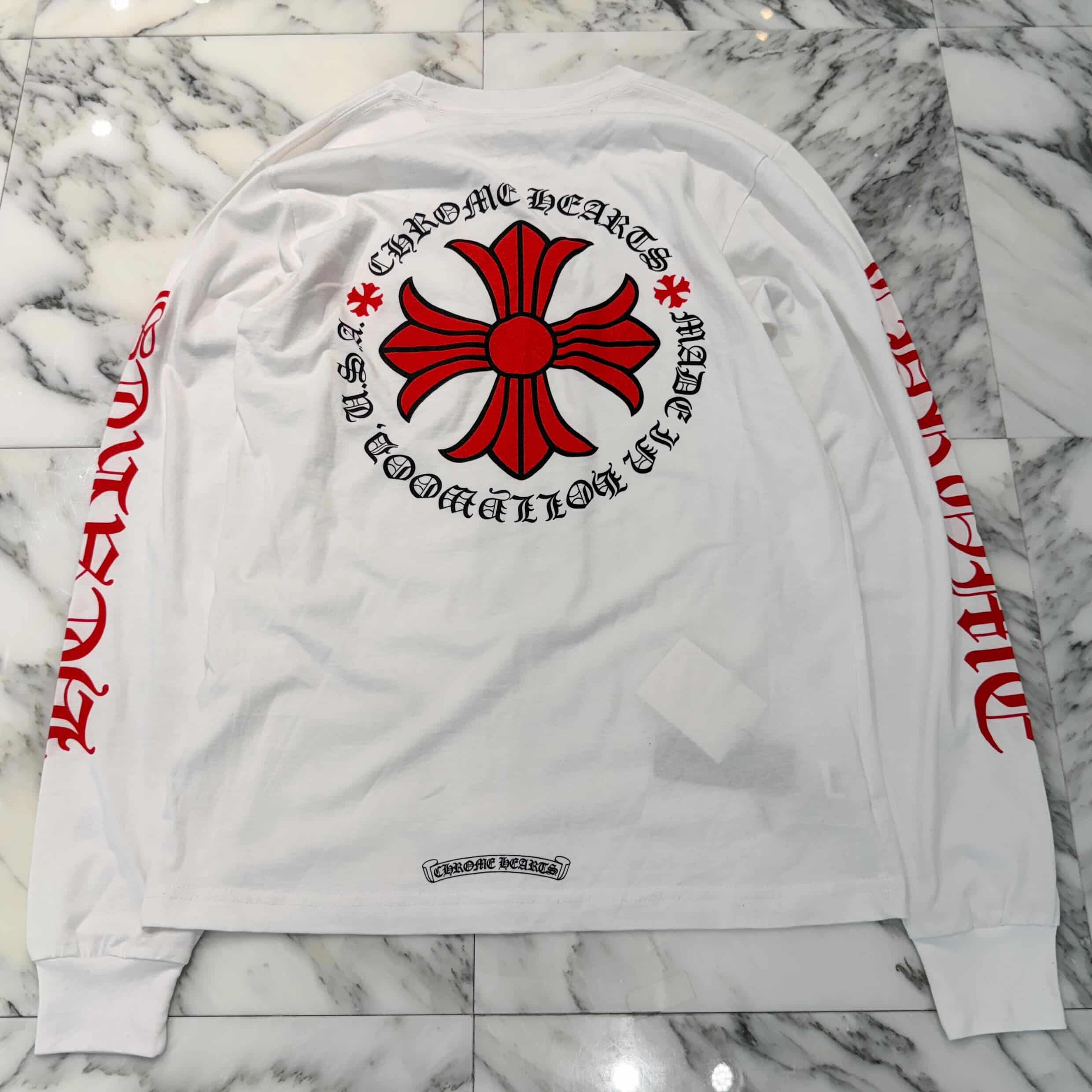 CHROME HEARTS Made In Hollywood Red CH Plus Long Sleeve Tee Size M クロムハーツ メイドインハリウッド CHプラス ロングスリーブTシャツ サイズM