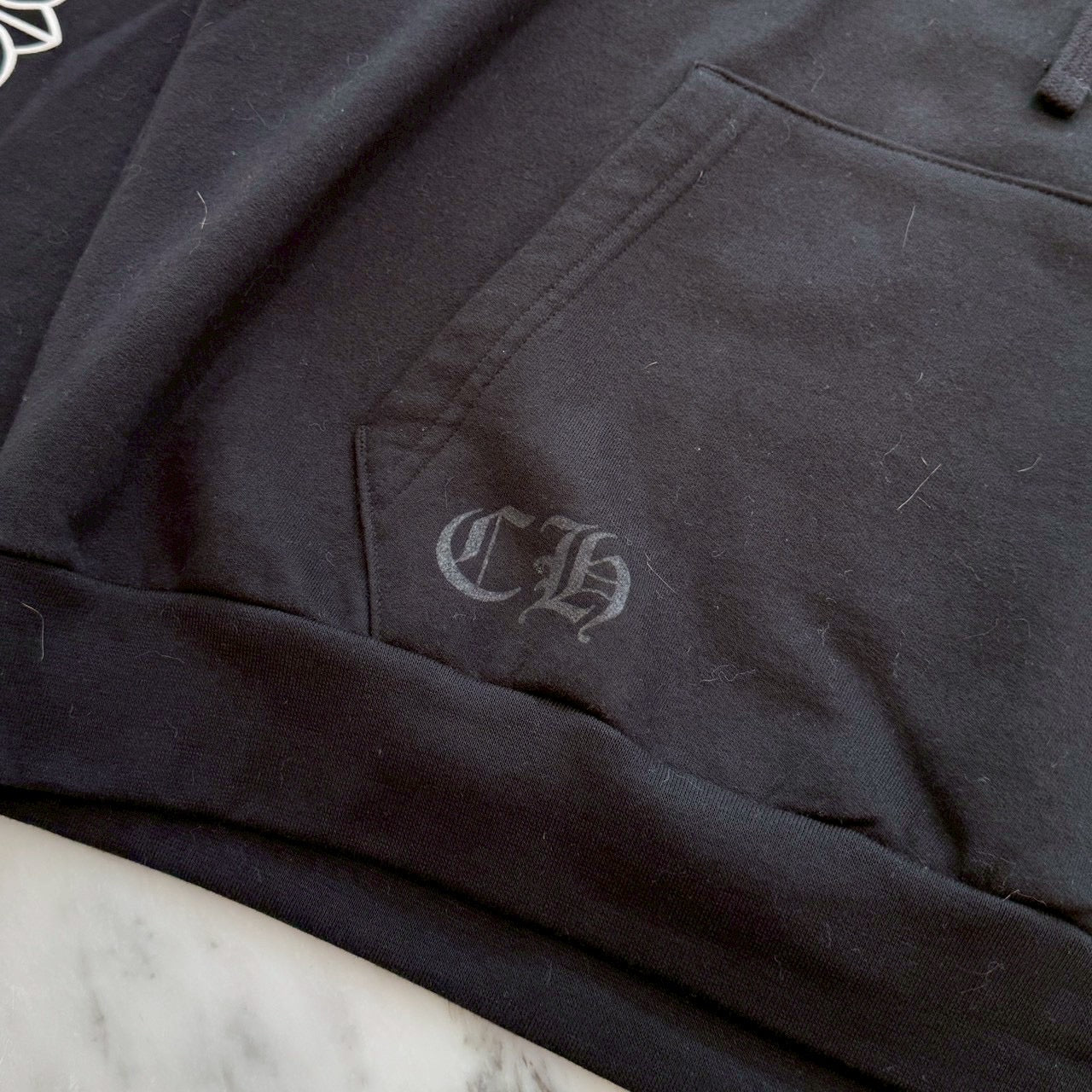 CHROME HEARTS Floral Cross Horseshoe Pullover Hoodie Size L クロムハーツ フローラルクロス ホースシュー プルオーバーフーディ サイズL