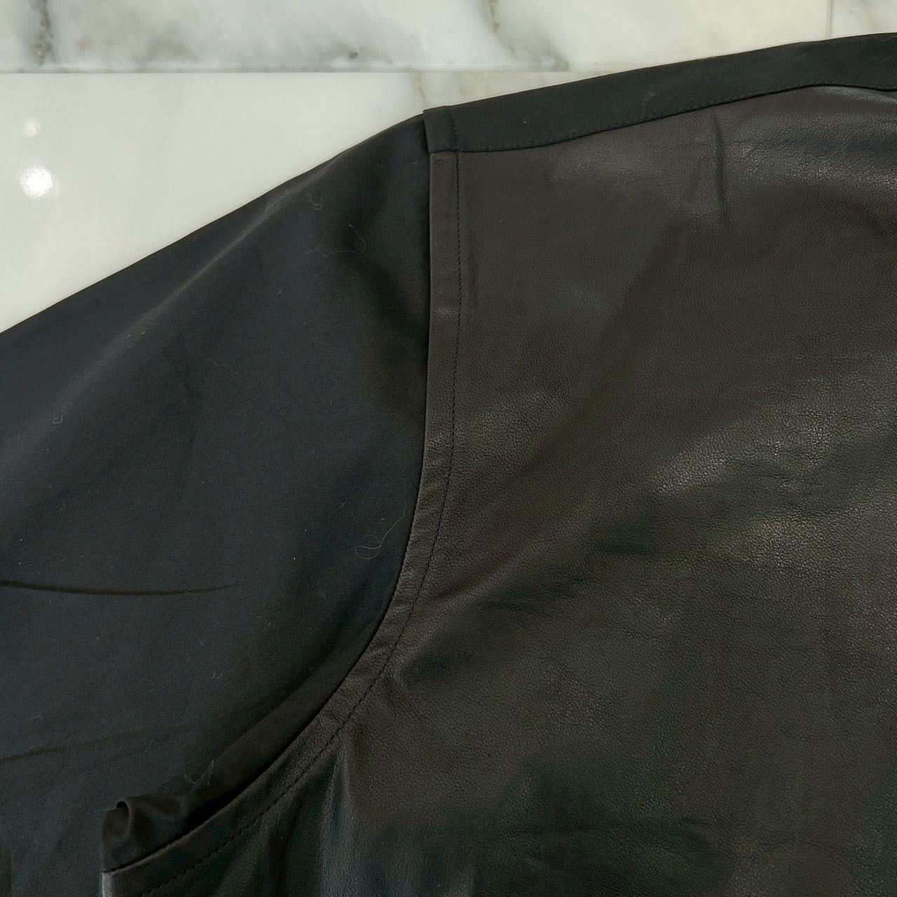 CHROME HEARTS × COMME des GARCONS Leather Switching Short Sleeve Shirt Size S クロムハーツ × コムデギャルソン レザー切替 ショートスリーブシャツ サイズS