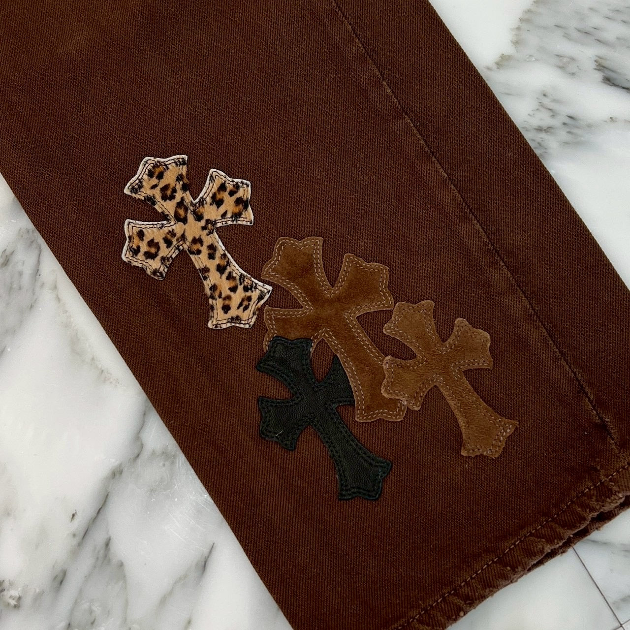 CHROME HEARTS × Levi's Body VNTG Multi Cross Leather Patch Jeans Size 33 クロムハーツ × リーバイスボディ ヴィンテージ クロスレザーパッチ ジーンズ デニムパンツ サイズ33