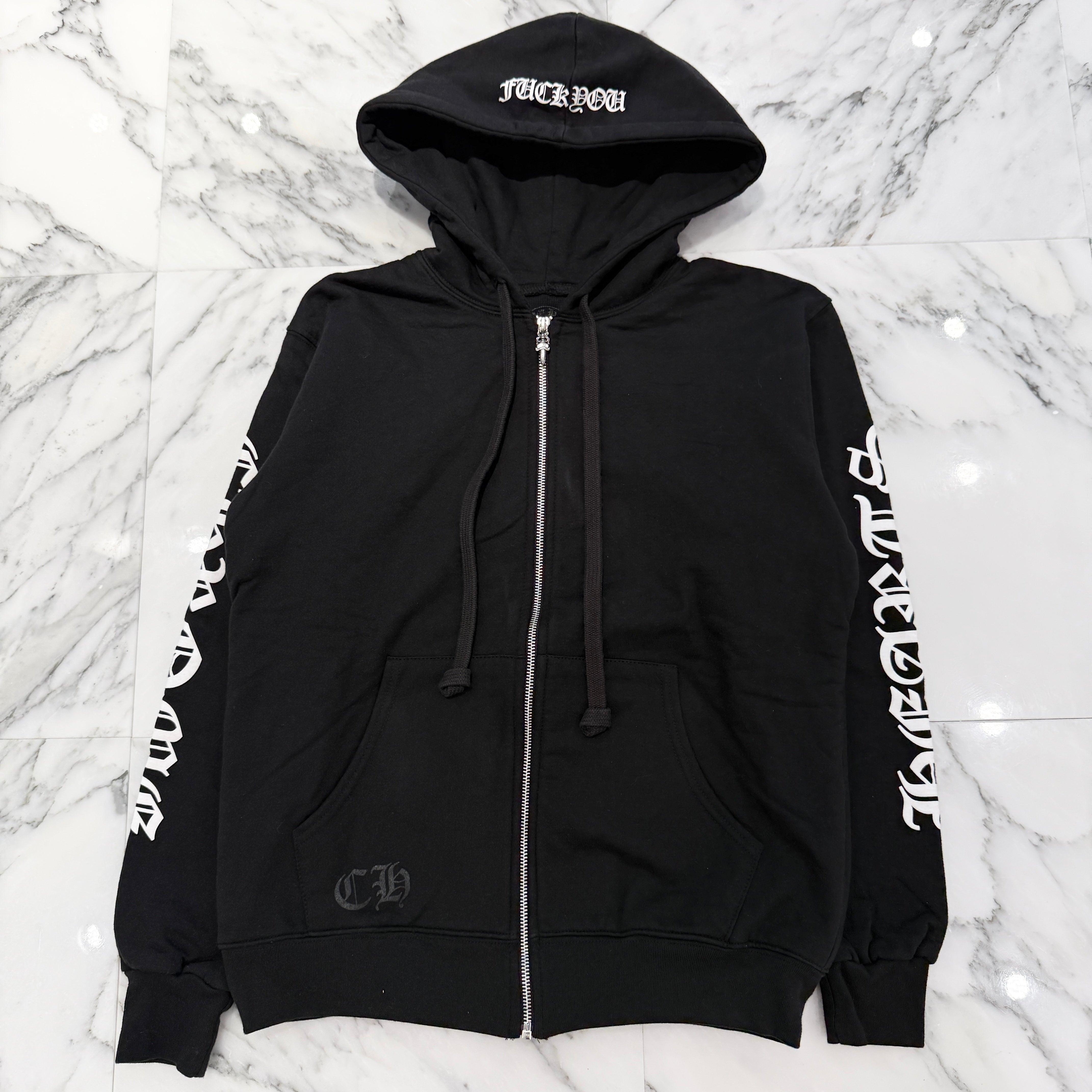 CHROME HEARTS Hooded Fuck You Horseshoe Zip-Up Hoodie Size S クロムハーツ フーデッド ファックユー ホースシュー ジップアップフーディ サイズS
