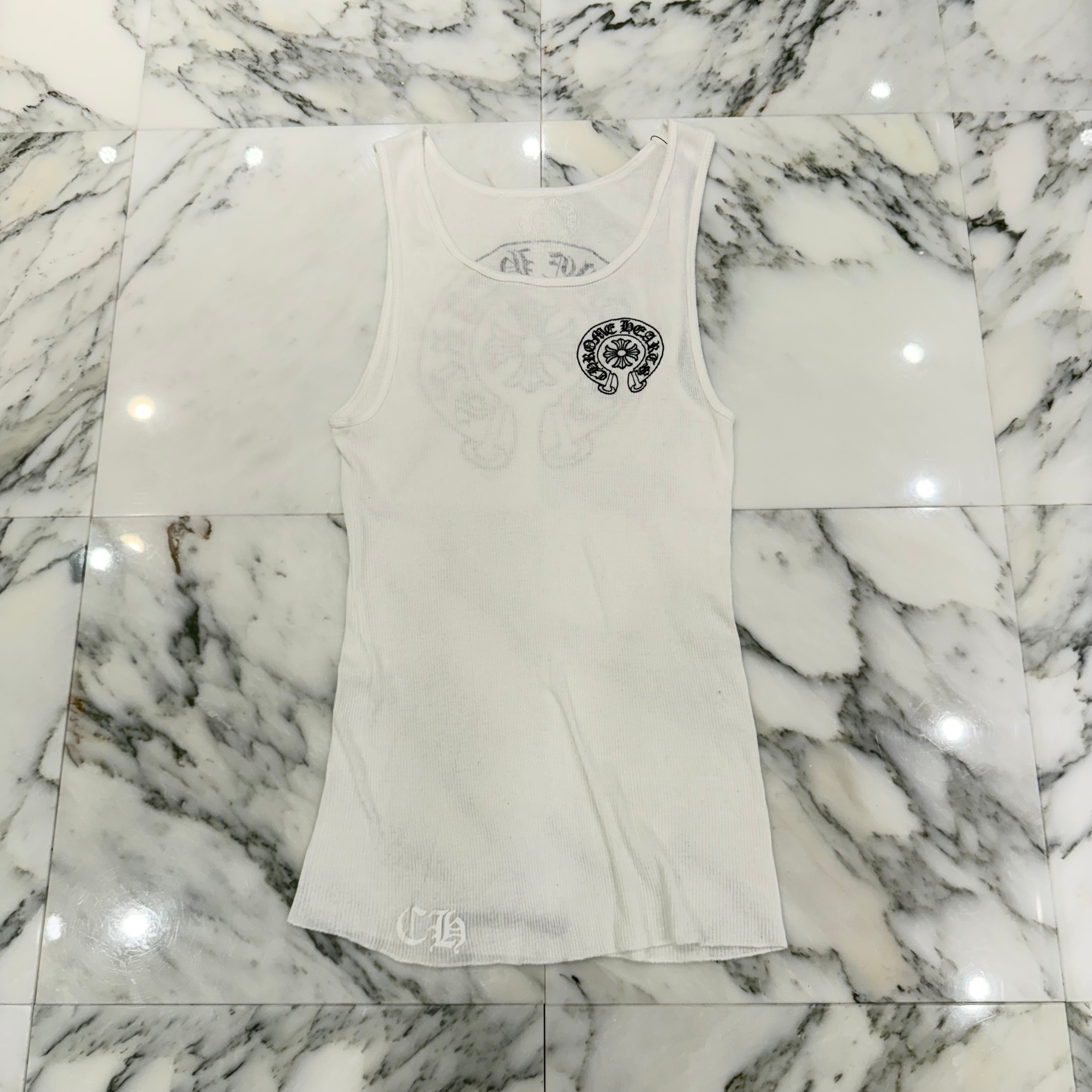 CHROME HEARTS Back Horseshoe Print Tank Top Size L クロムハーツ バックホースシュープリント タンクトップ サイズL