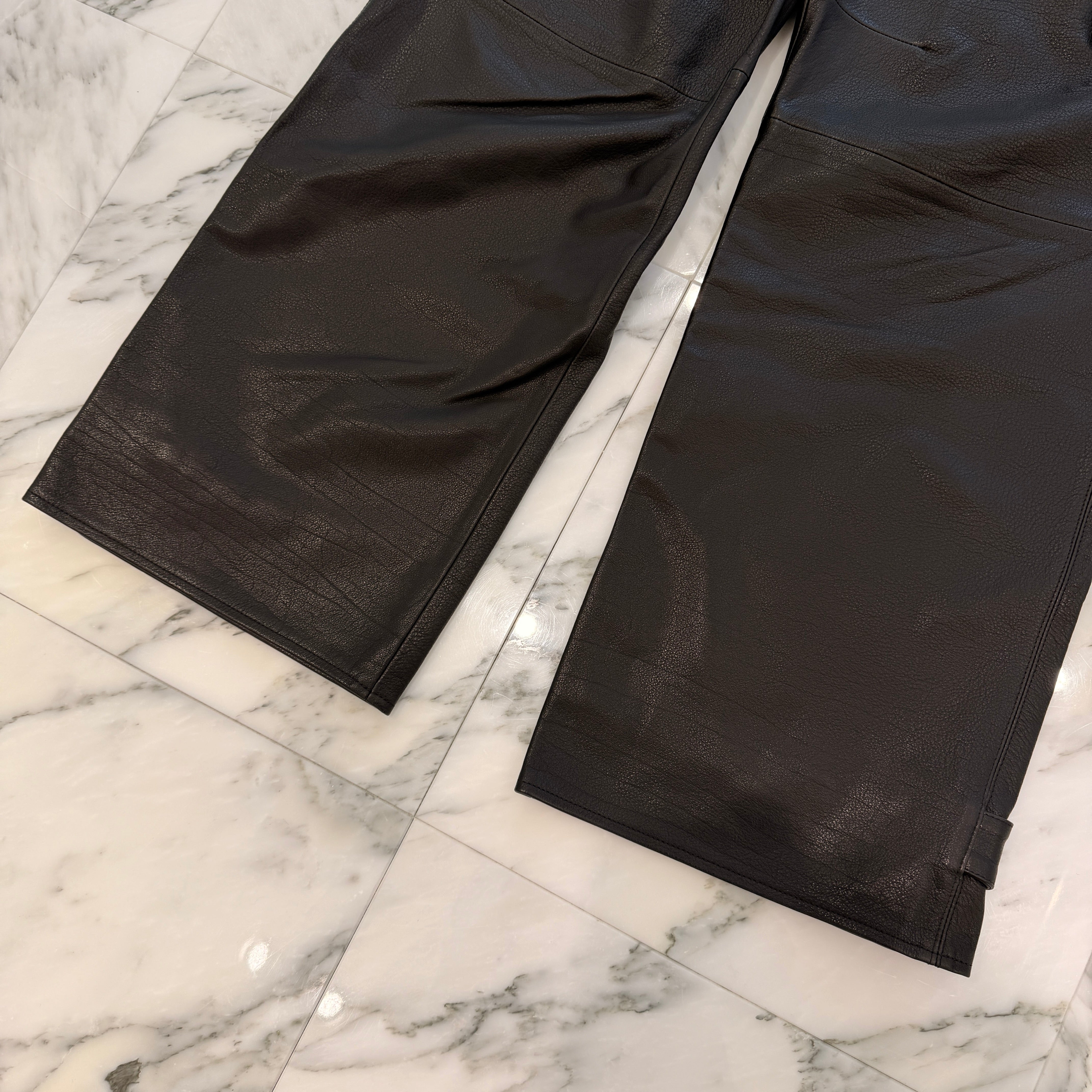 CHROME HEARTS Cross Ball Button Leather Cargo Pants Size 32 クロムハーツ クロスボールボタン レザー カーゴパンツ サイズ32