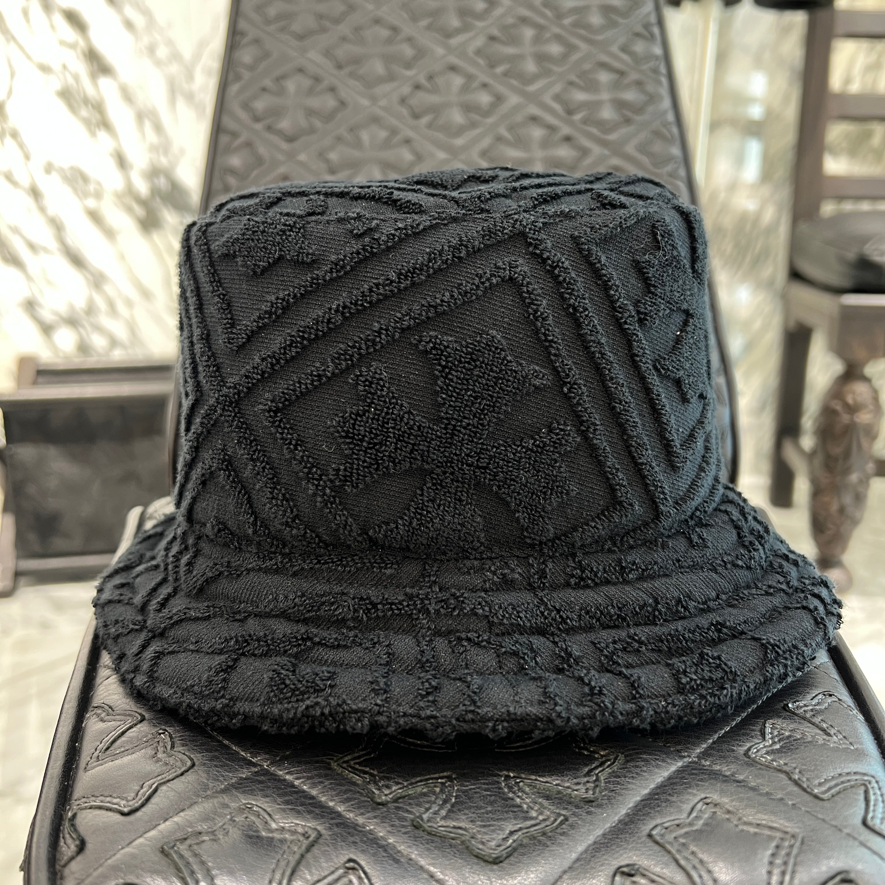 CHROME HEARTS 1 Cross Leather Patch Cotton Bucket Hat Size S（56cm）クロムハーツ 1クロス レザーパッチ コットン バケットハット サイズL（56cm）