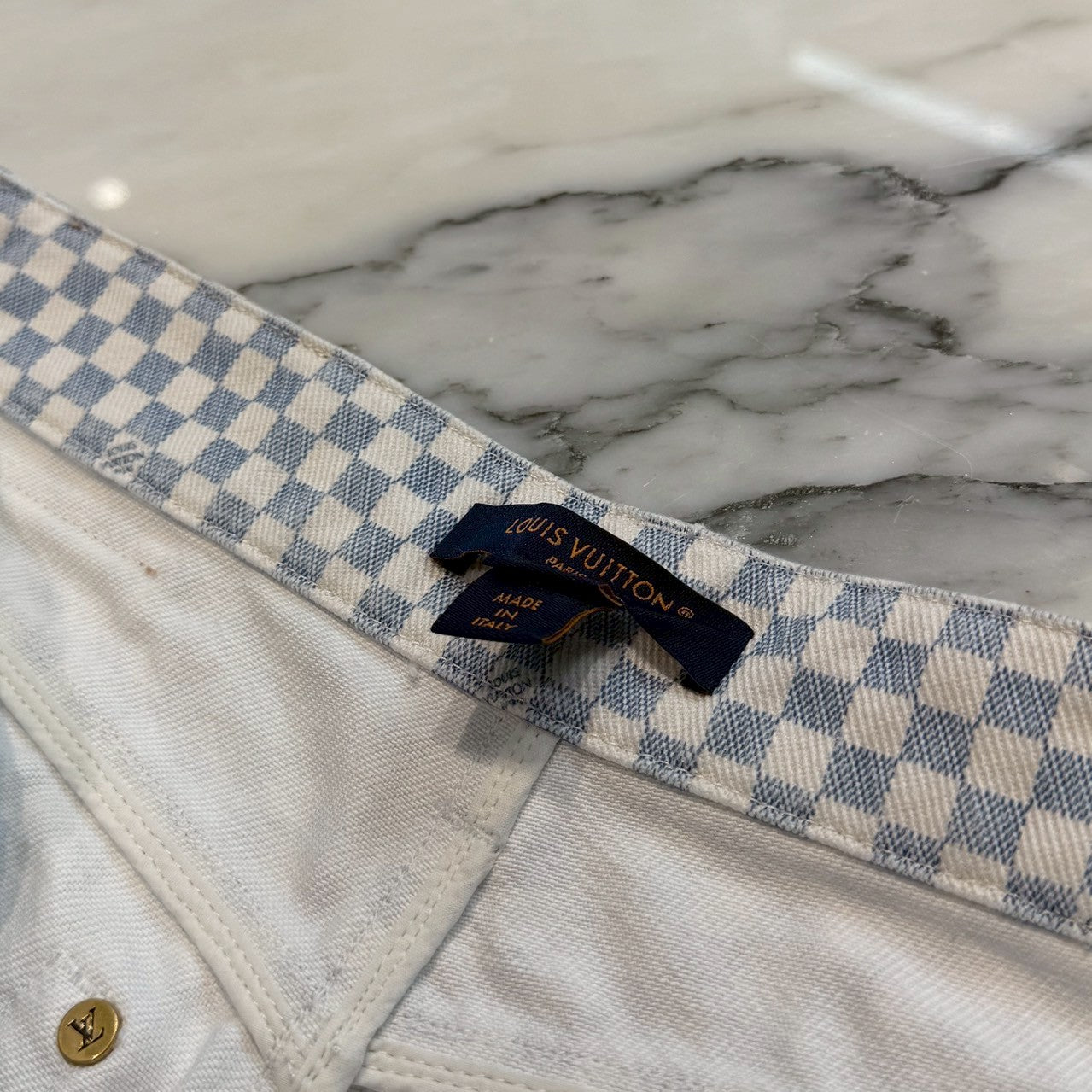 LOUIS VUITTON 2023SS Damier Carpenter Jeans 1AFOKQ Size 36 ルイヴィトン ダミエカーペンタージーンズ サイズ36