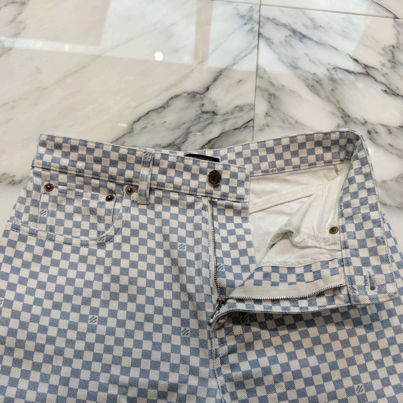 LOUIS VUITTON 2023SS Damier Carpenter Jeans 1AFOKQ Size 36 ルイヴィトン ダミエカーペンタージーンズ サイズ36