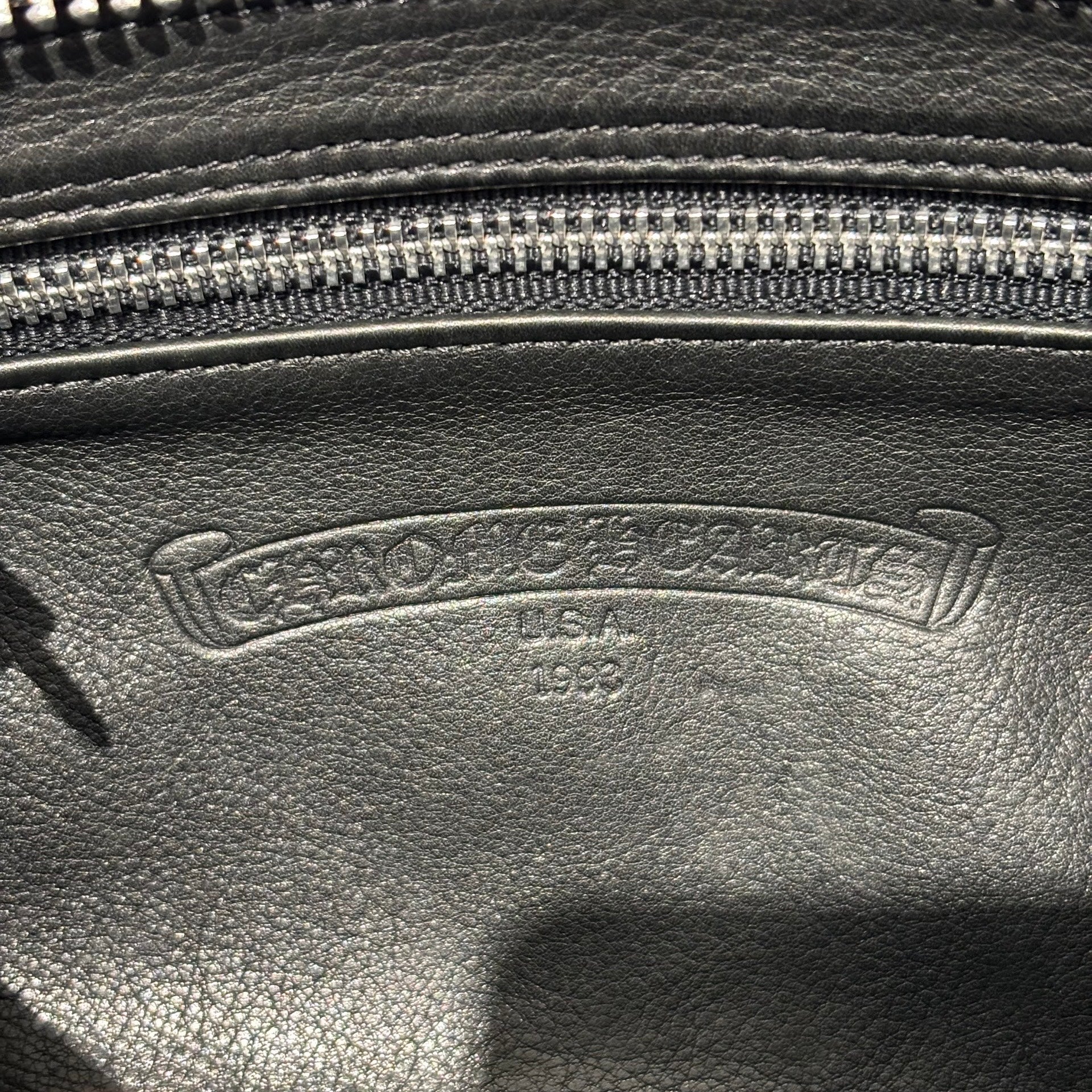 CHROME HEARTS Flat Pouch Leather Clutch Bag クロムハーツ フラットポーチ レザー クラッチバッグ