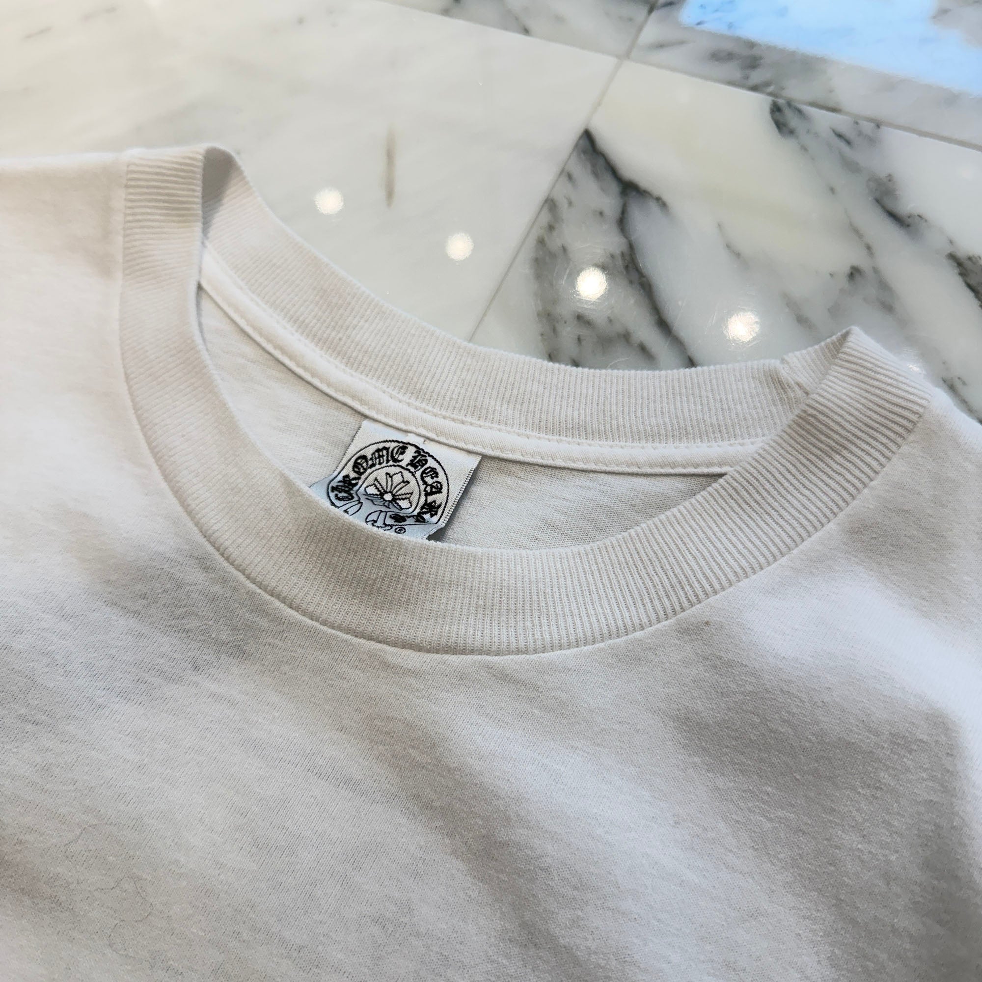 CHROME HEARTS Back Scroll Horseshoe Star Print Tee Size M クロムハーツ バックスクロール ホースシュー スタープリントTシャツ サイズM