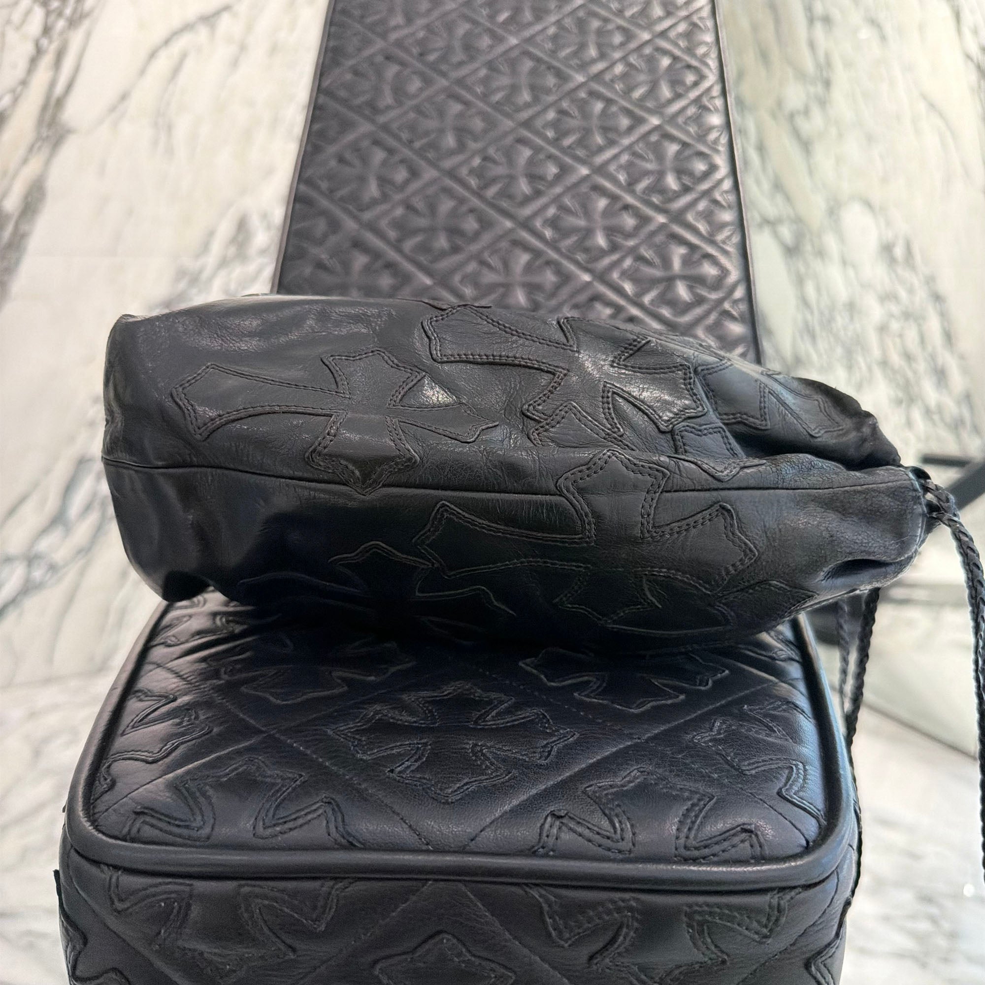 CHROME HEARTS CROSS PATCH DRW STRNG SACK クロムハーツ クロスパッチ ドローストリング 巾着