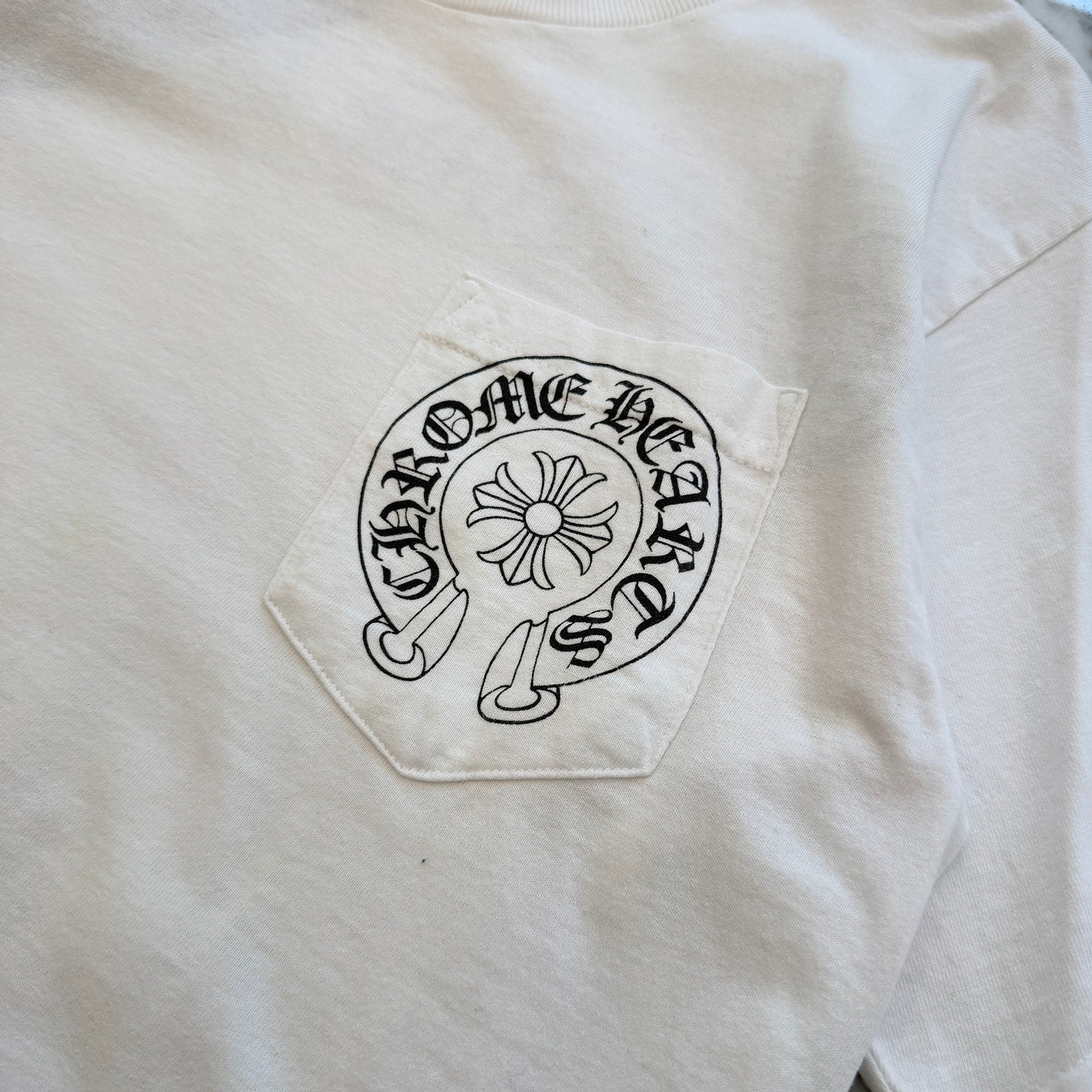 CHROME HEARTS Back Scroll Horseshoe Star Print Tee Size M クロムハーツ バックスクロール ホースシュー スタープリントTシャツ サイズM