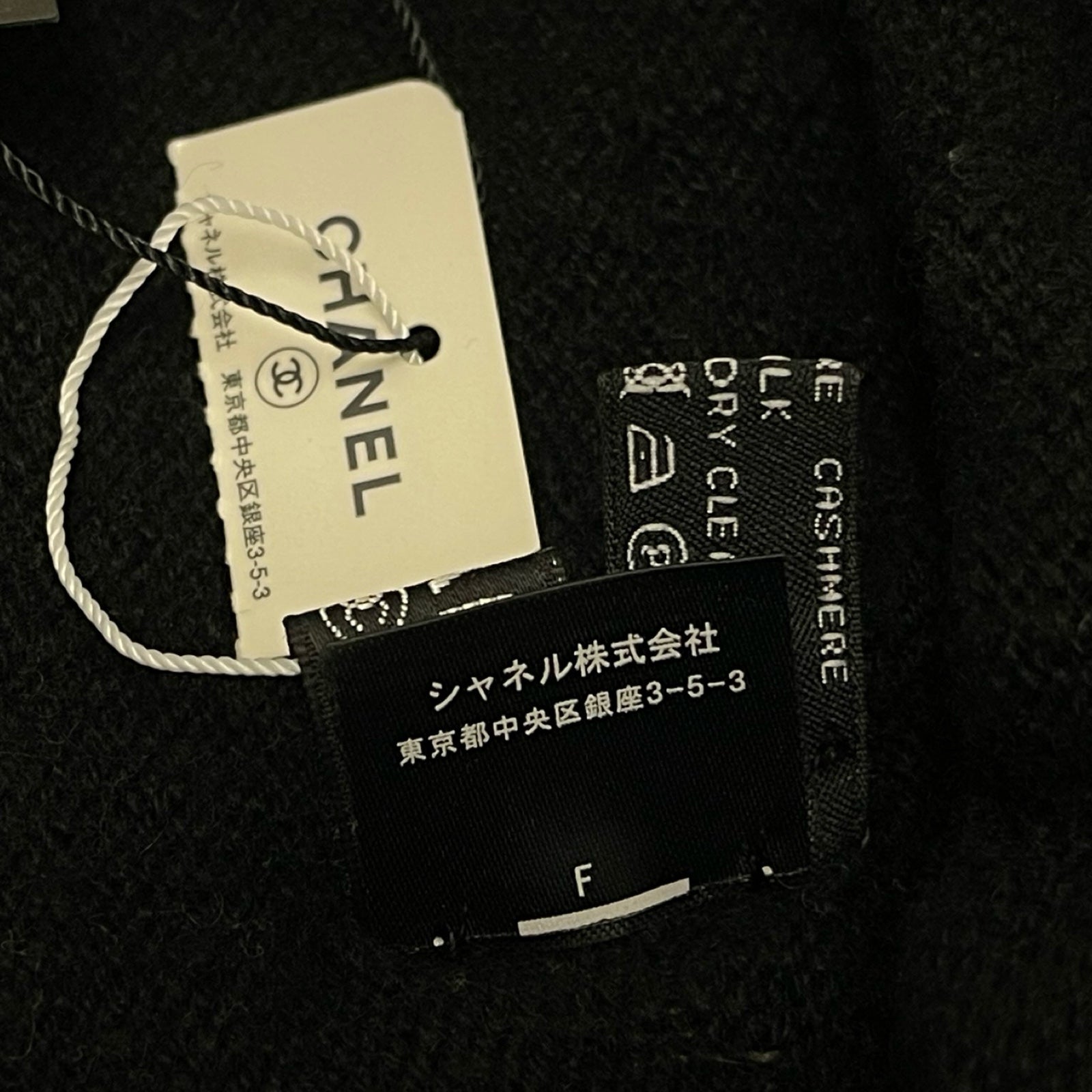 CHANEL Coco Mark Cashmere Beanie Size FREE SIZE