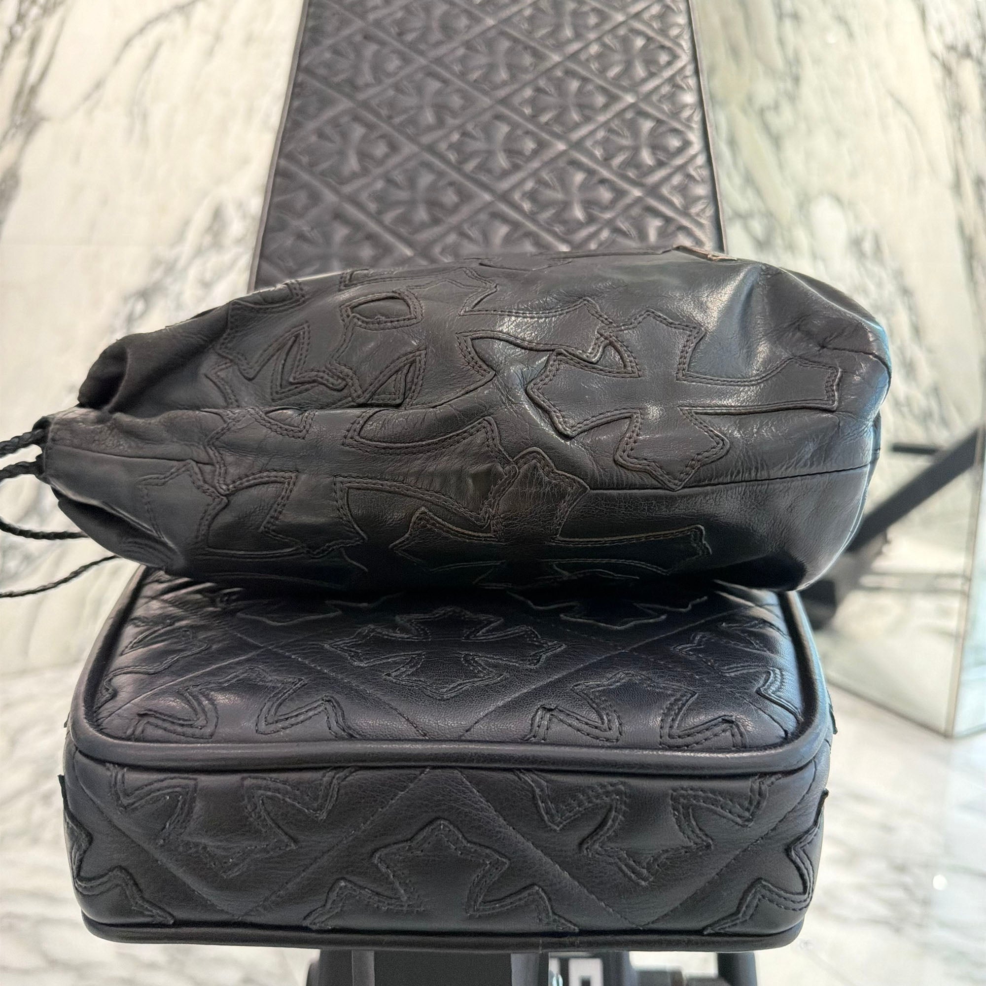 CHROME HEARTS CROSS PATCH DRW STRNG SACK クロムハーツ クロスパッチ ドローストリング 巾着