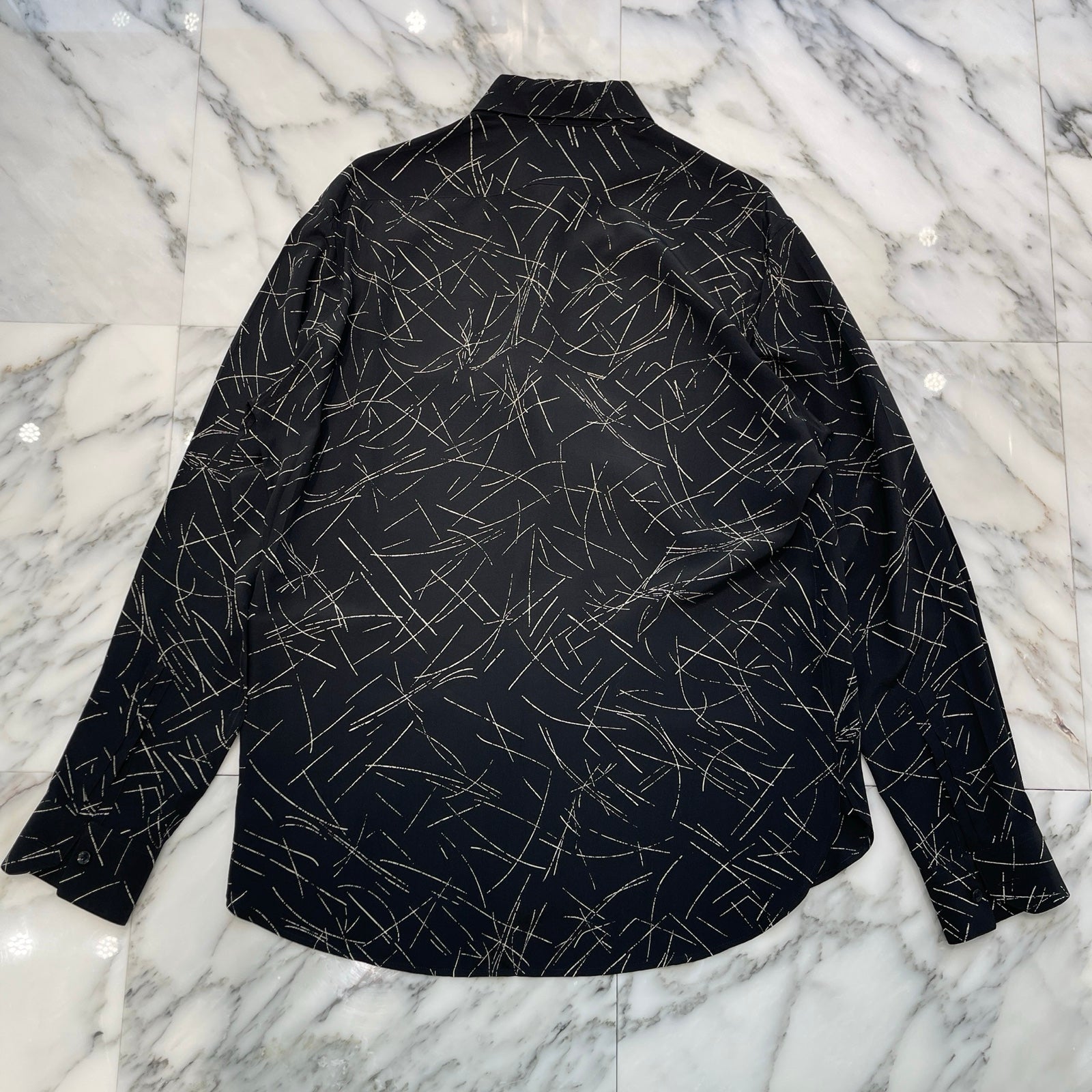 SAINT LAURENT PARIS 2021SS Silk Shirt 646850Y2D04 Size 39 サンローランパリ 総柄 シルクシャツ サイズ39