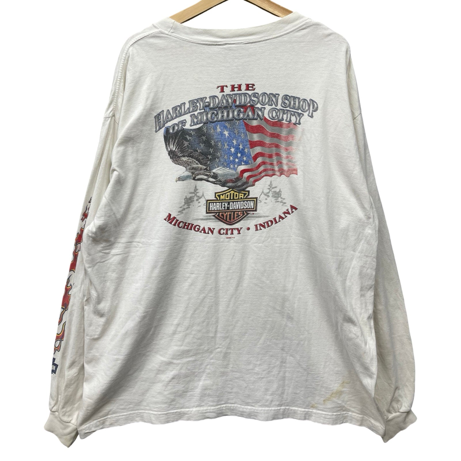 Vintage 00's Harley-Davidson "SHOP OF MICHIGAN CITY" 2002 L/S Tee Size XL
