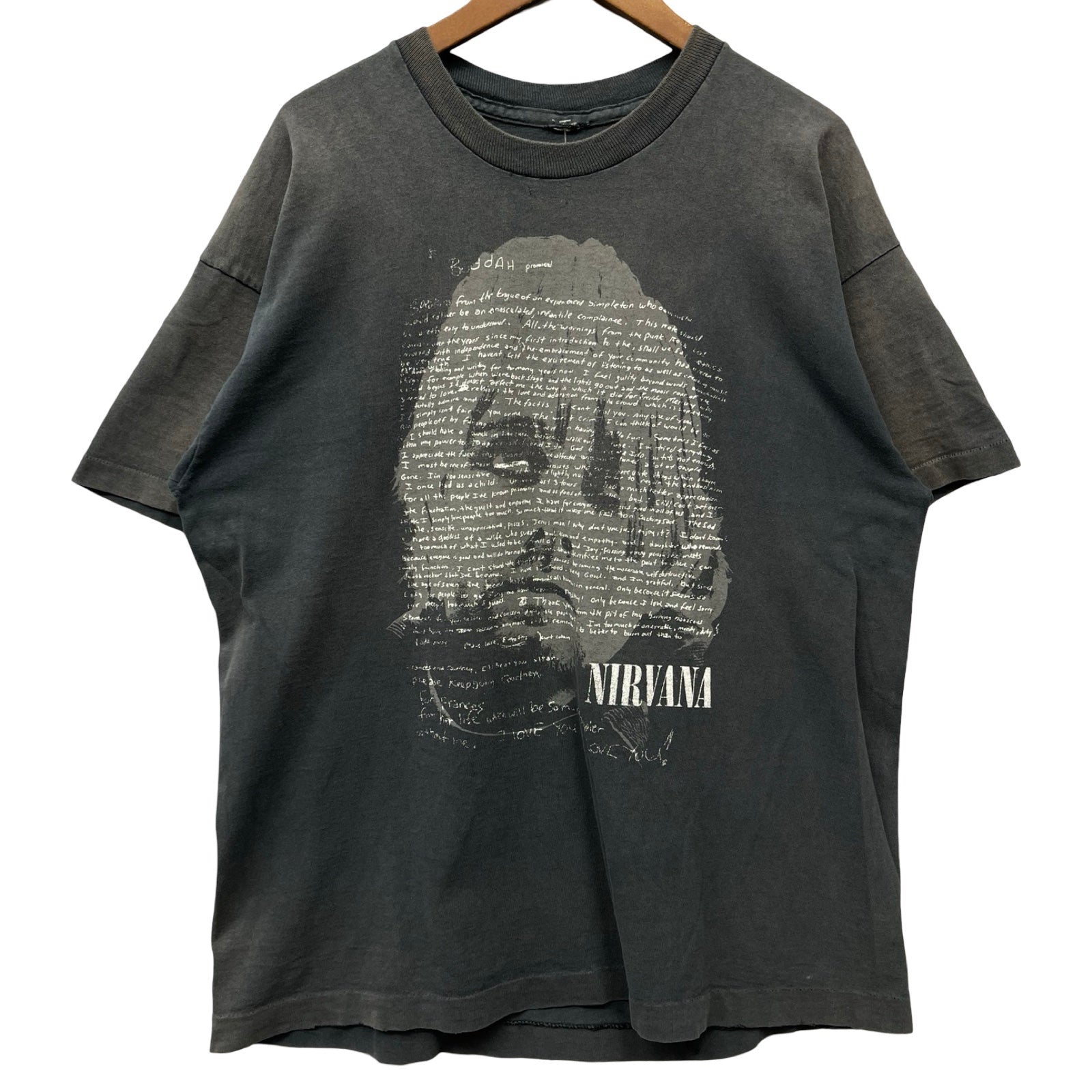 Vintage 90's Nirvana Curt Cobain Smile Suicide Note S/S Tee