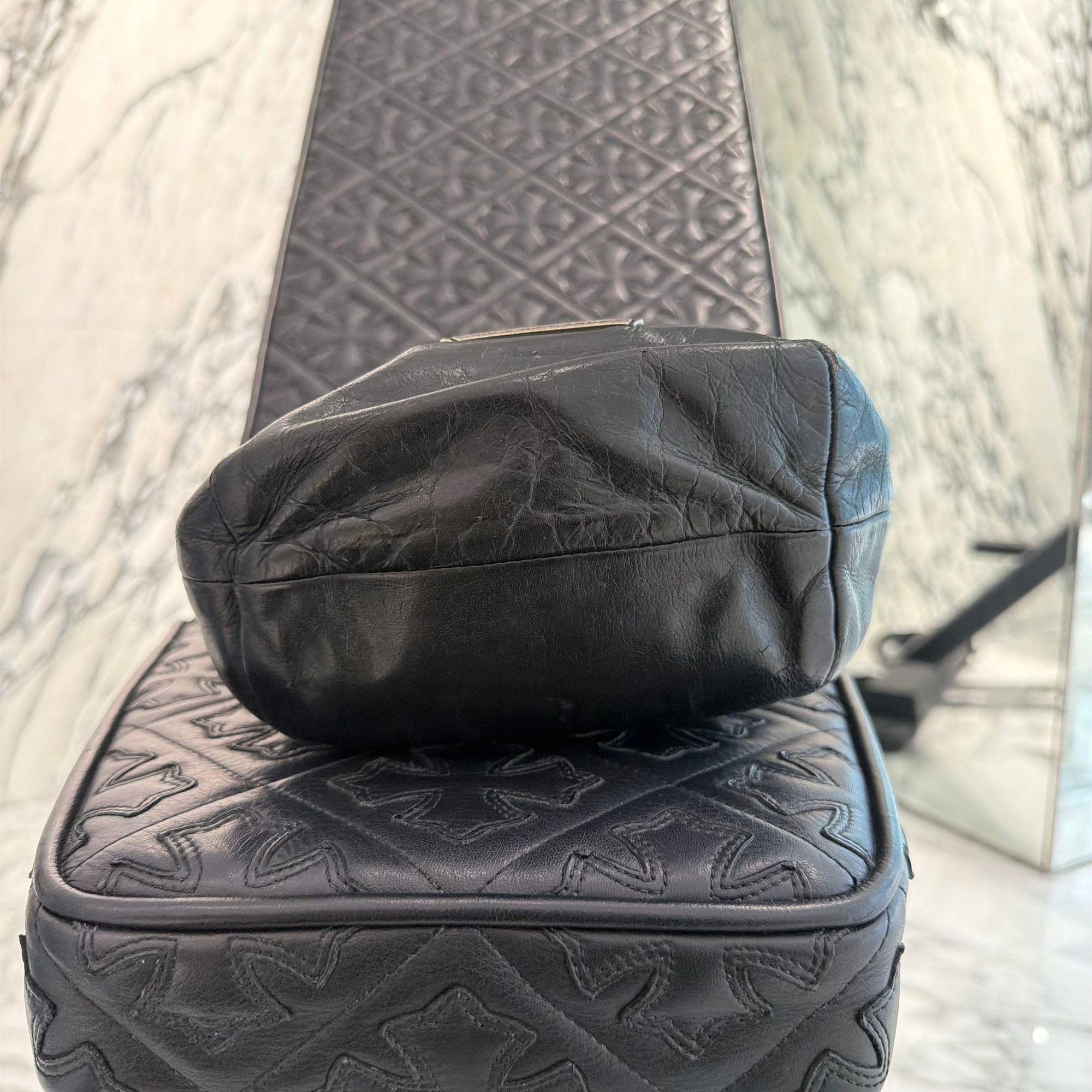 CHROME HEARTS CROSS PATCH DRW STRNG SACK クロムハーツ クロスパッチ ドローストリング 巾着