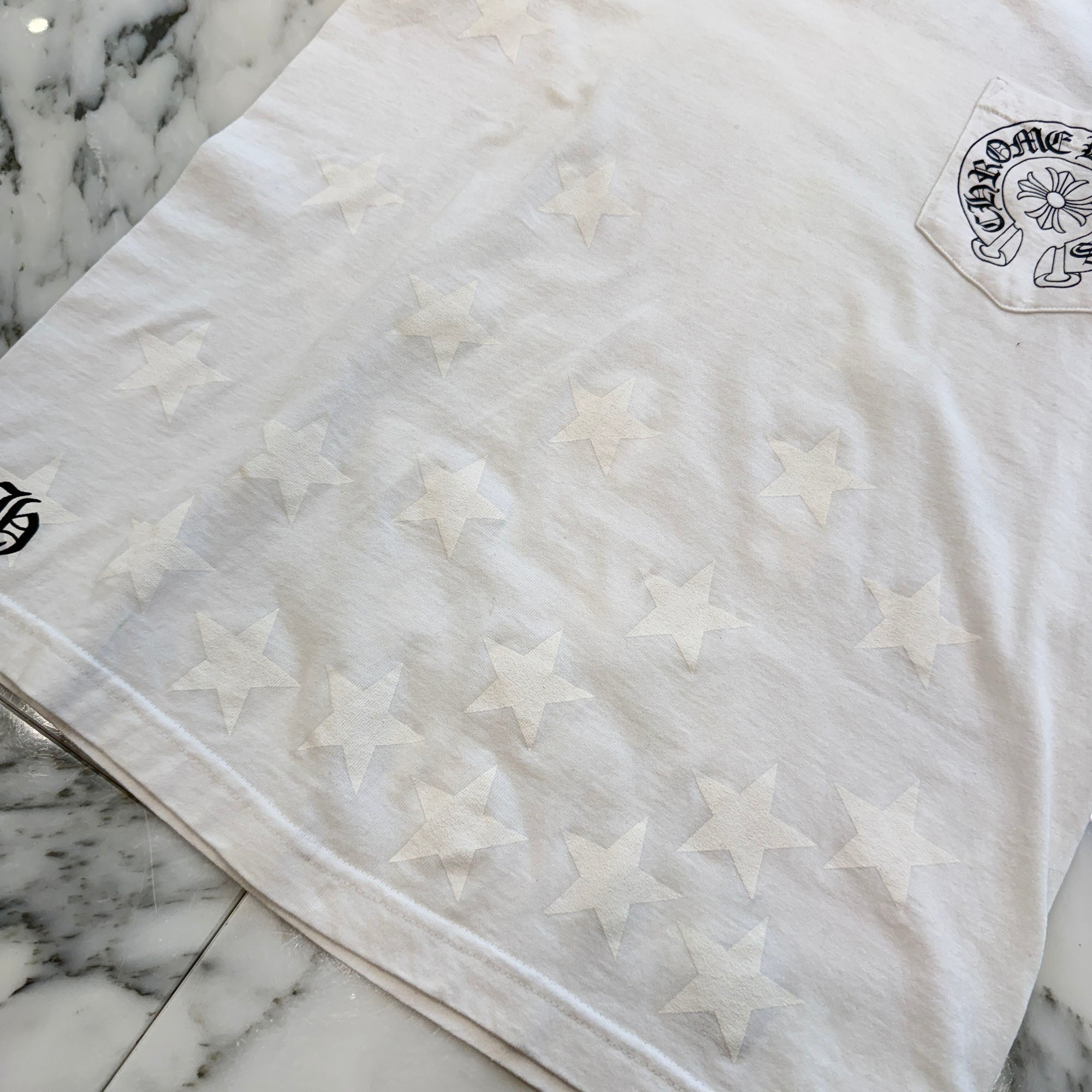 CHROME HEARTS Back Scroll Horseshoe Star Print Tee Size M クロムハーツ バックスクロール ホースシュー スタープリントTシャツ サイズM