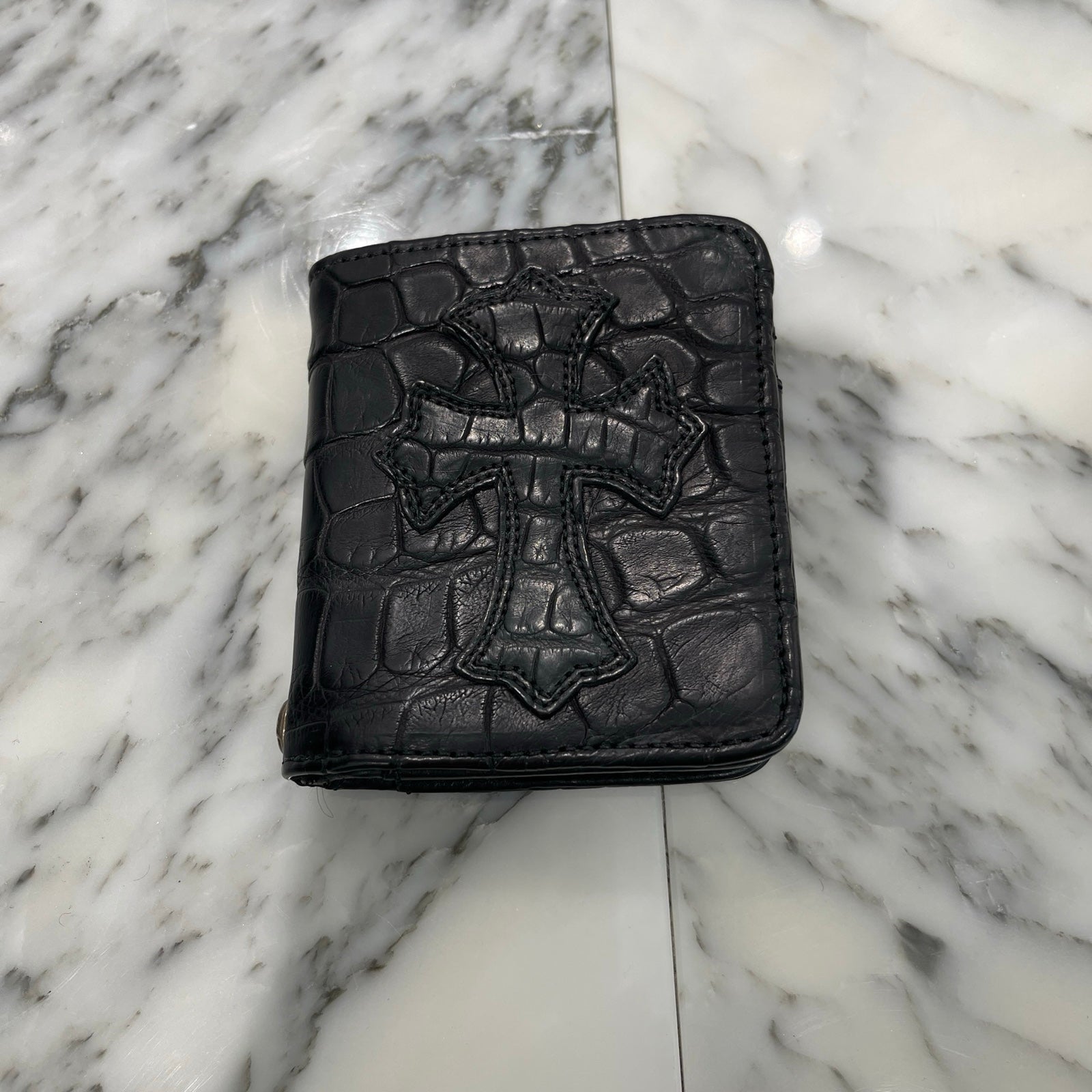 CHROME HEARTS DR DIGIACOMO Alligator Leather Cross Patch Compact Wallet クロムハーツ ディジャコモ アリゲーターレザー クロスパッチ コンパクトウォレット