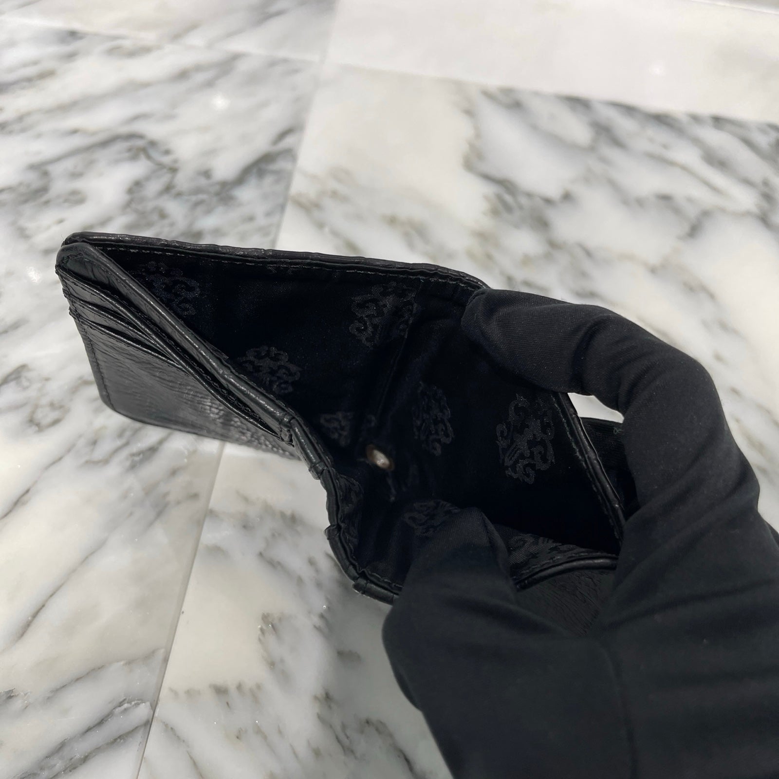 CHROME HEARTS DR DIGIACOMO Alligator Leather Cross Patch Compact Wallet クロムハーツ ディジャコモ アリゲーターレザー クロスパッチ コンパクトウォレット