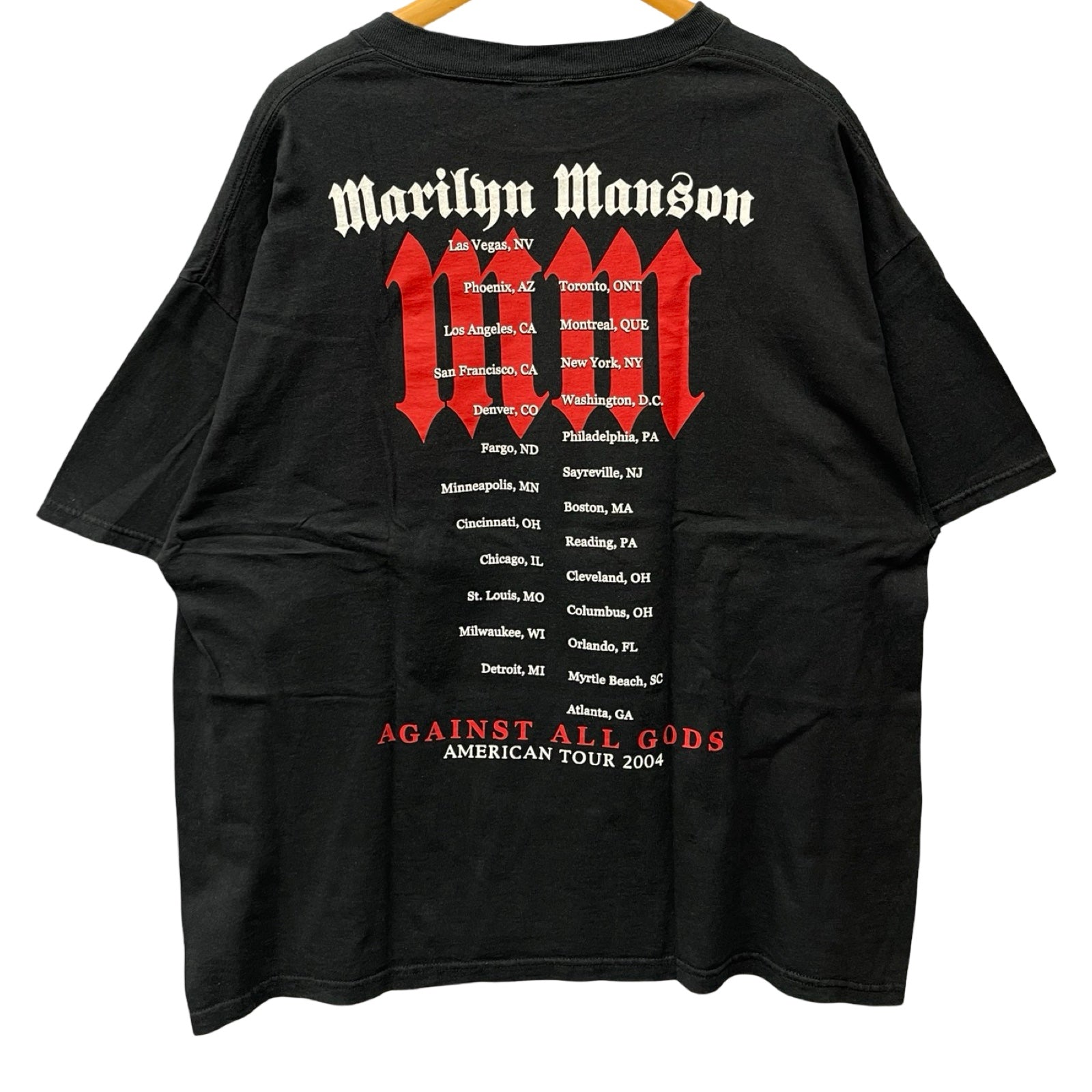 ミュージシャン Marilyn Manson Against All Gods Tour 04 VINTAGE MARILYN MANSON AGAINST ALL GODS TOUR CONCERT T-SHIRT