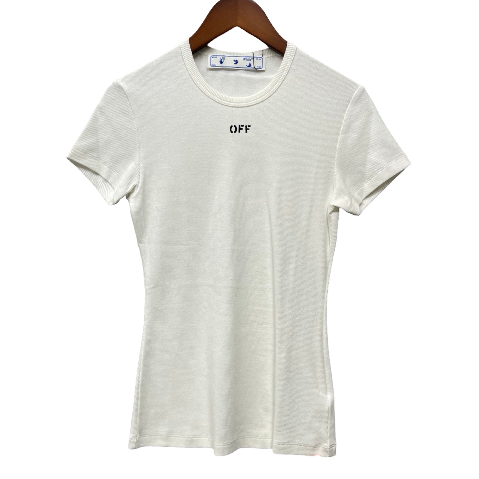 OFF-WHITE 2021SS Slim Fit Cotton Tee OWAA065R21-JER001 Size 40