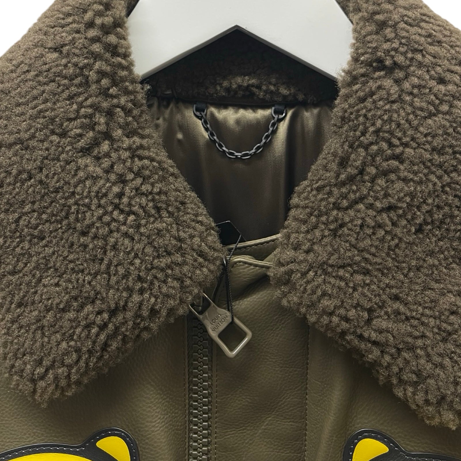 LOUIS VUITTON × NIGO 2022SS With Tiger Patch Bomber Leather Jacket 1A9GAG Size 48