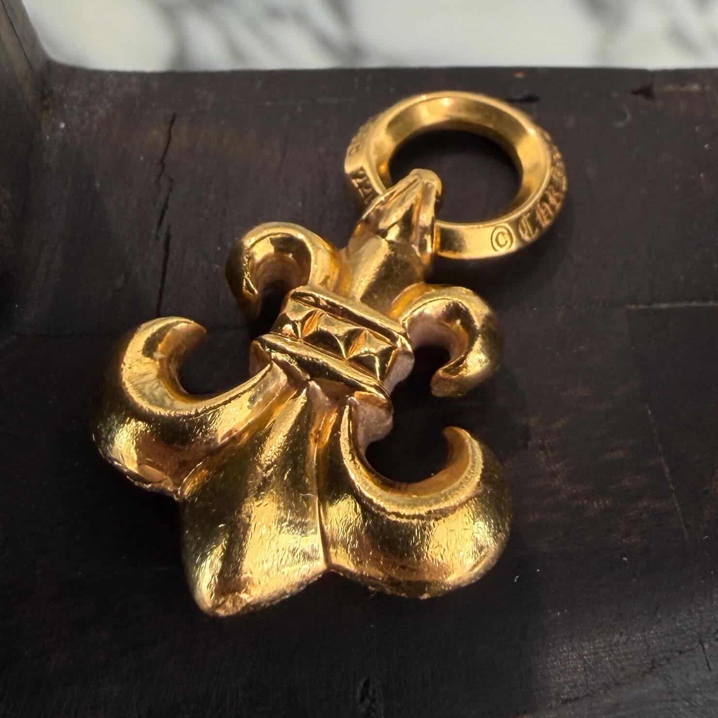 CHROME HEARTS 22K BS FLEUR Charm Pave Diamond Pendant Top クロムハーツ 22K BSフレア チャーム パヴェダイアモンド ペンダントトップ
