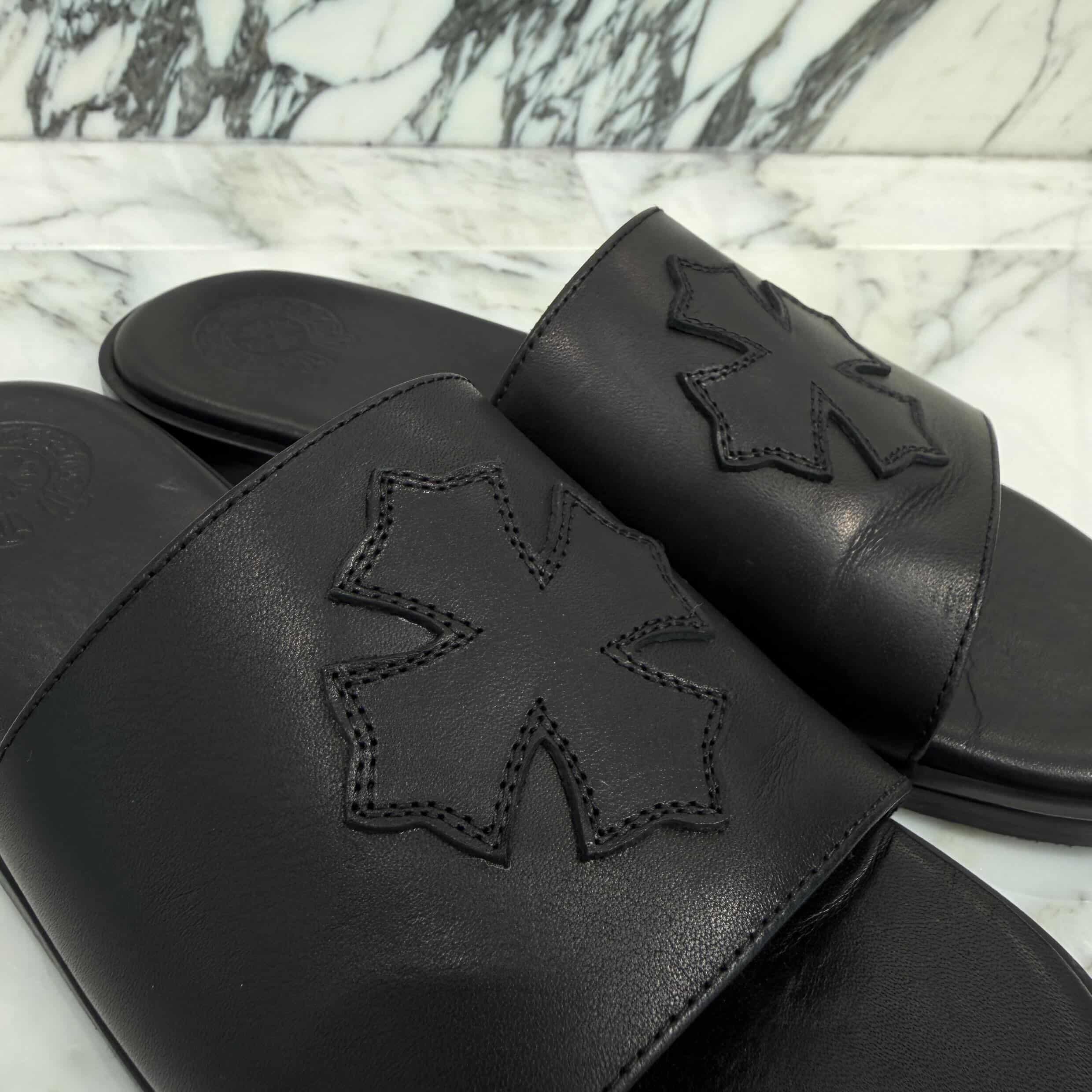 CHROME HEARTS Leather Cross Patch Sandals Size 41（26cm～26.5cm） クロムハーツ レザークロスパッチ サンダル サイズ41（26cm～26.5cm）