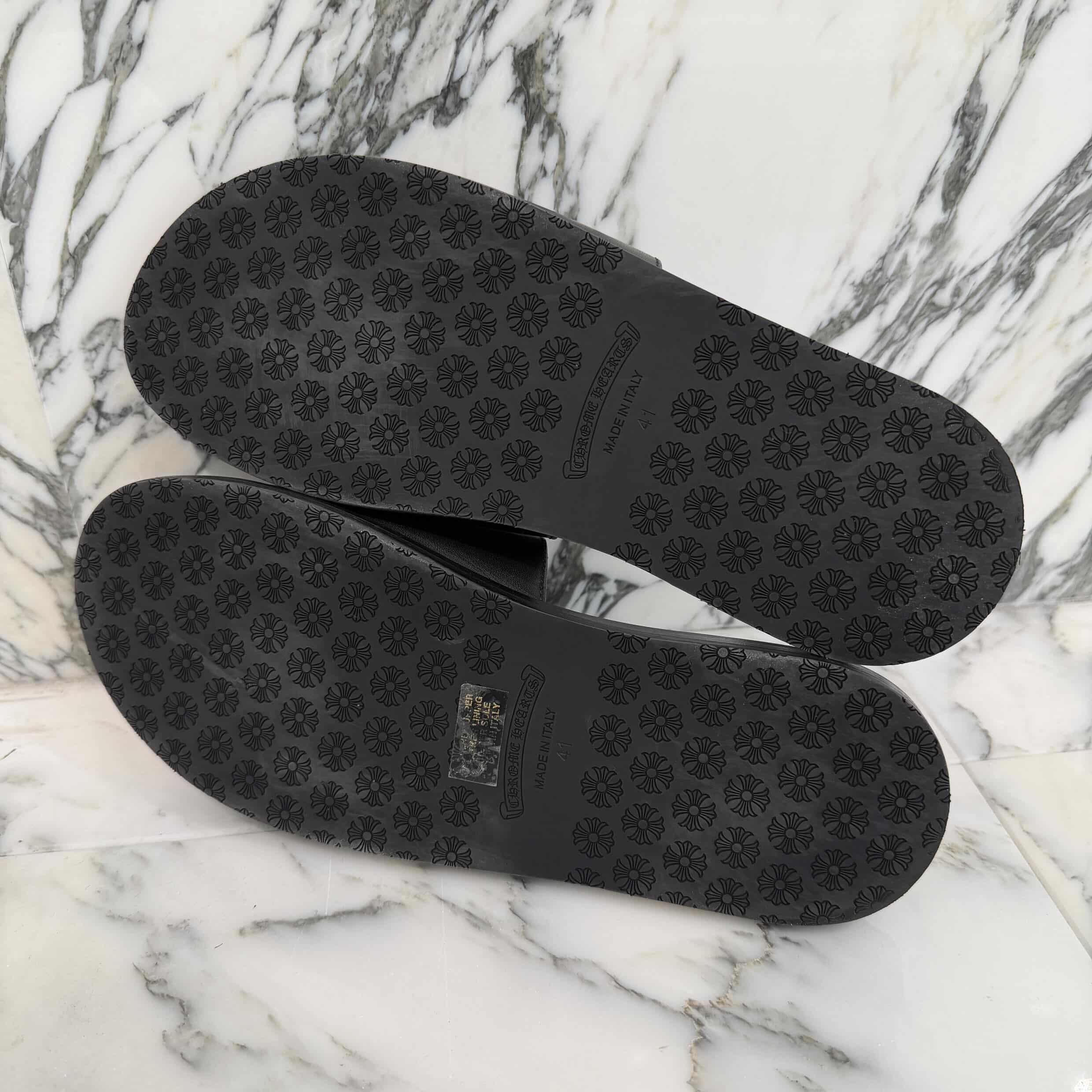 CHROME HEARTS Leather Cross Patch Sandals Size 41（26cm～26.5cm） クロムハーツ レザークロスパッチ サンダル サイズ41（26cm～26.5cm）