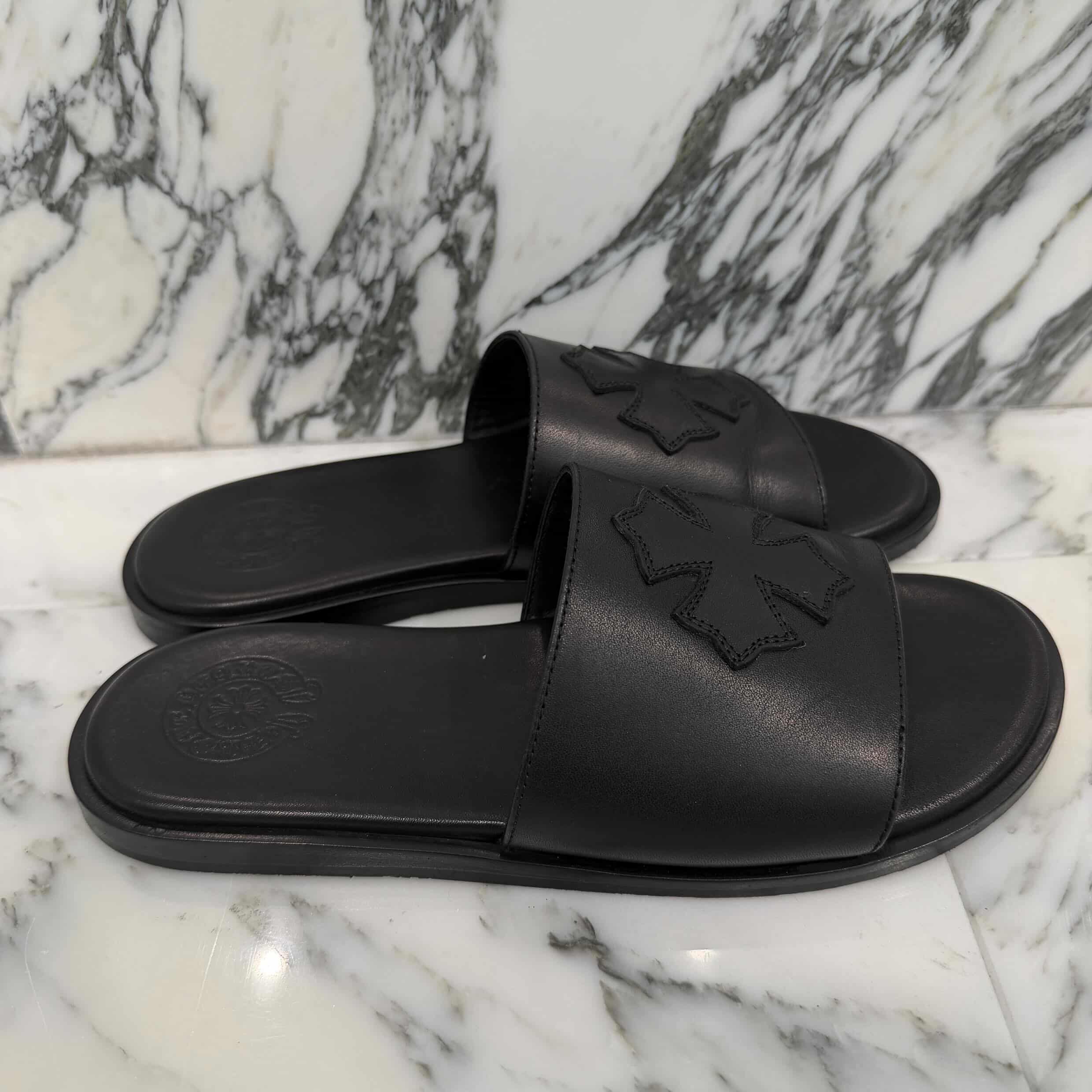 CHROME HEARTS Leather Cross Patch Sandals Size 41（26cm～26.5cm） クロムハーツ レザークロスパッチ サンダル サイズ41（26cm～26.5cm）
