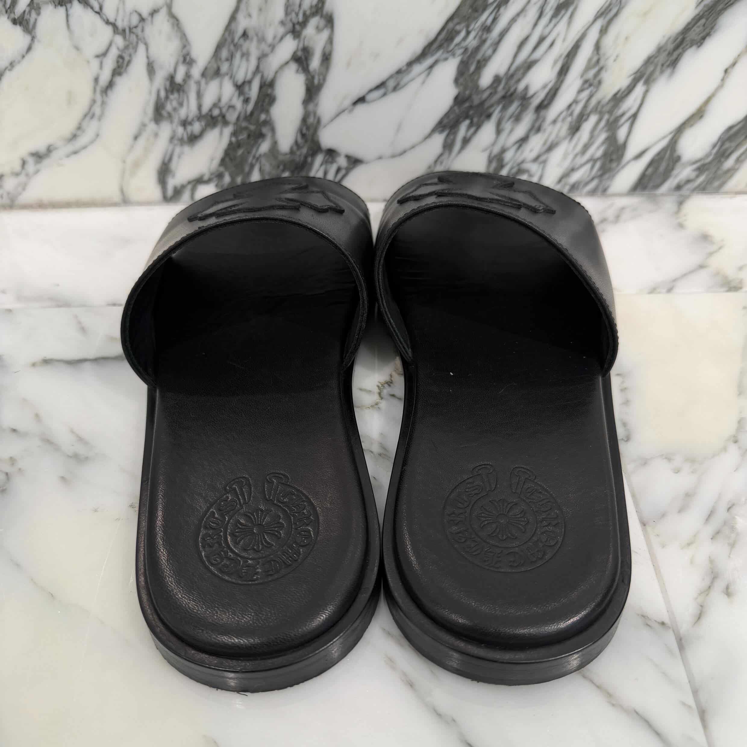 CHROME HEARTS Leather Cross Patch Sandals Size 41（26cm～26.5cm） クロムハーツ レザークロスパッチ サンダル サイズ41（26cm～26.5cm）