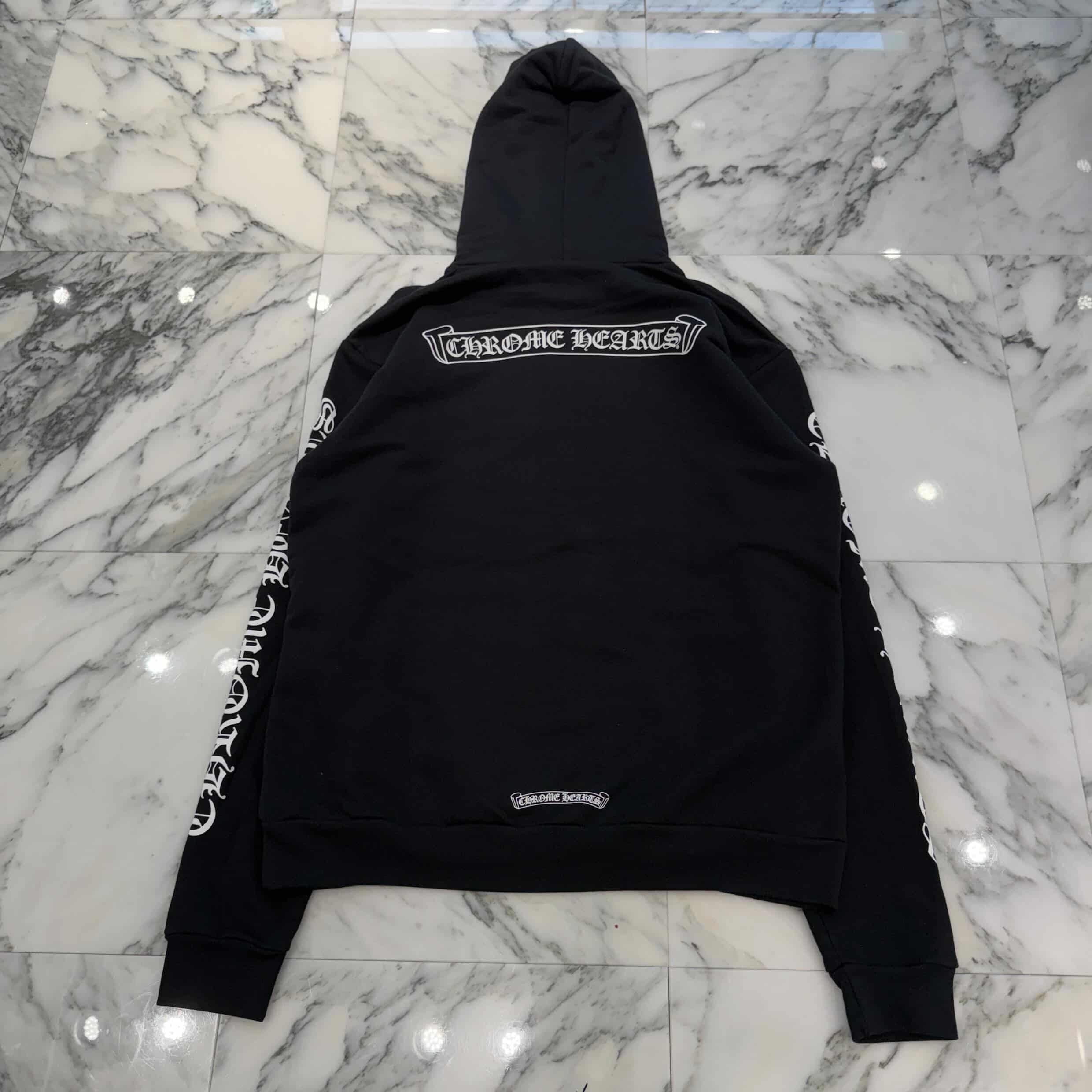 CHROME HEARTS Back Scroll Label Logo Pullover Hoodie Size M クロム