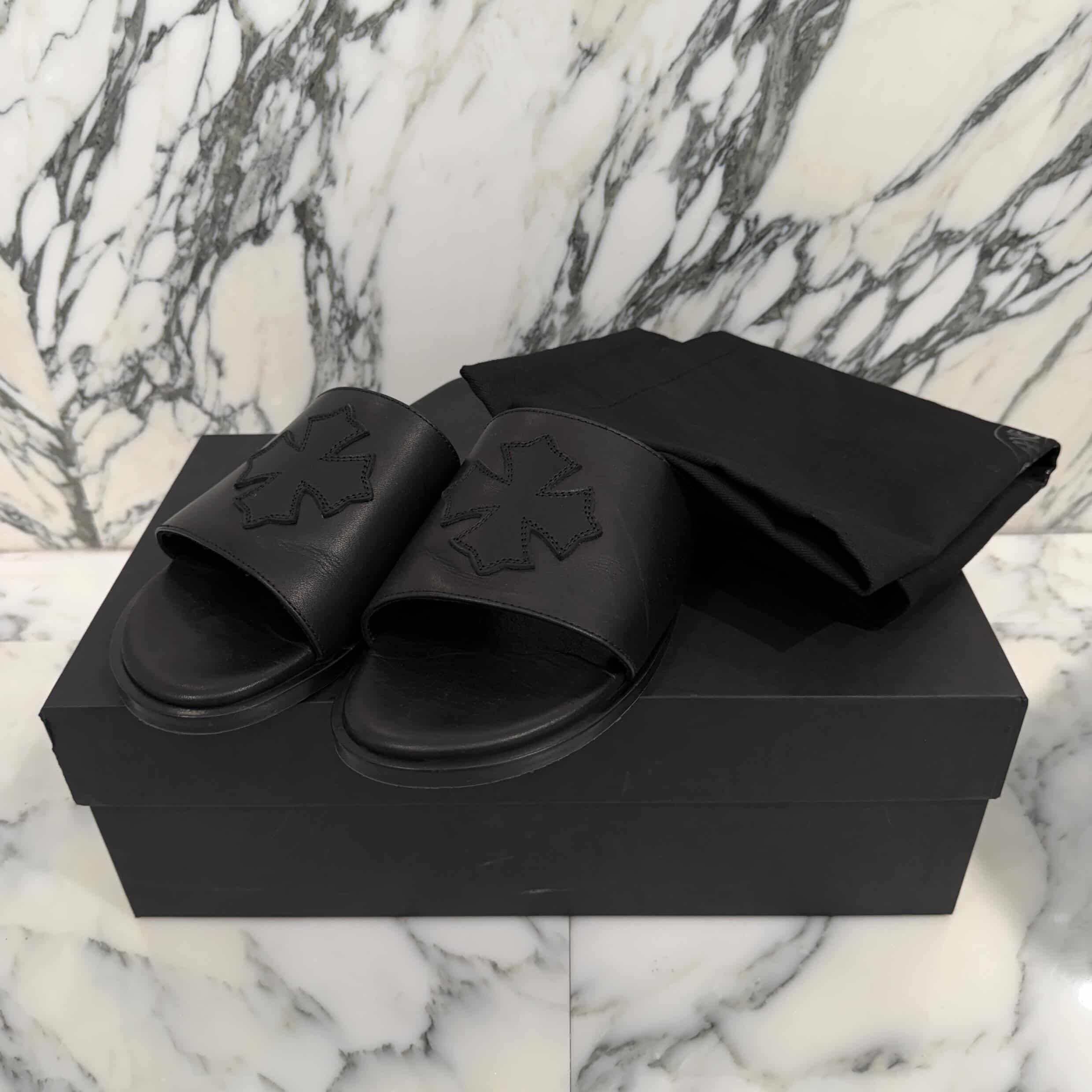 CHROME HEARTS Leather Cross Patch Sandals Size 41（26cm～26.5cm） クロムハーツ レザークロスパッチ サンダル サイズ41（26cm～26.5cm）