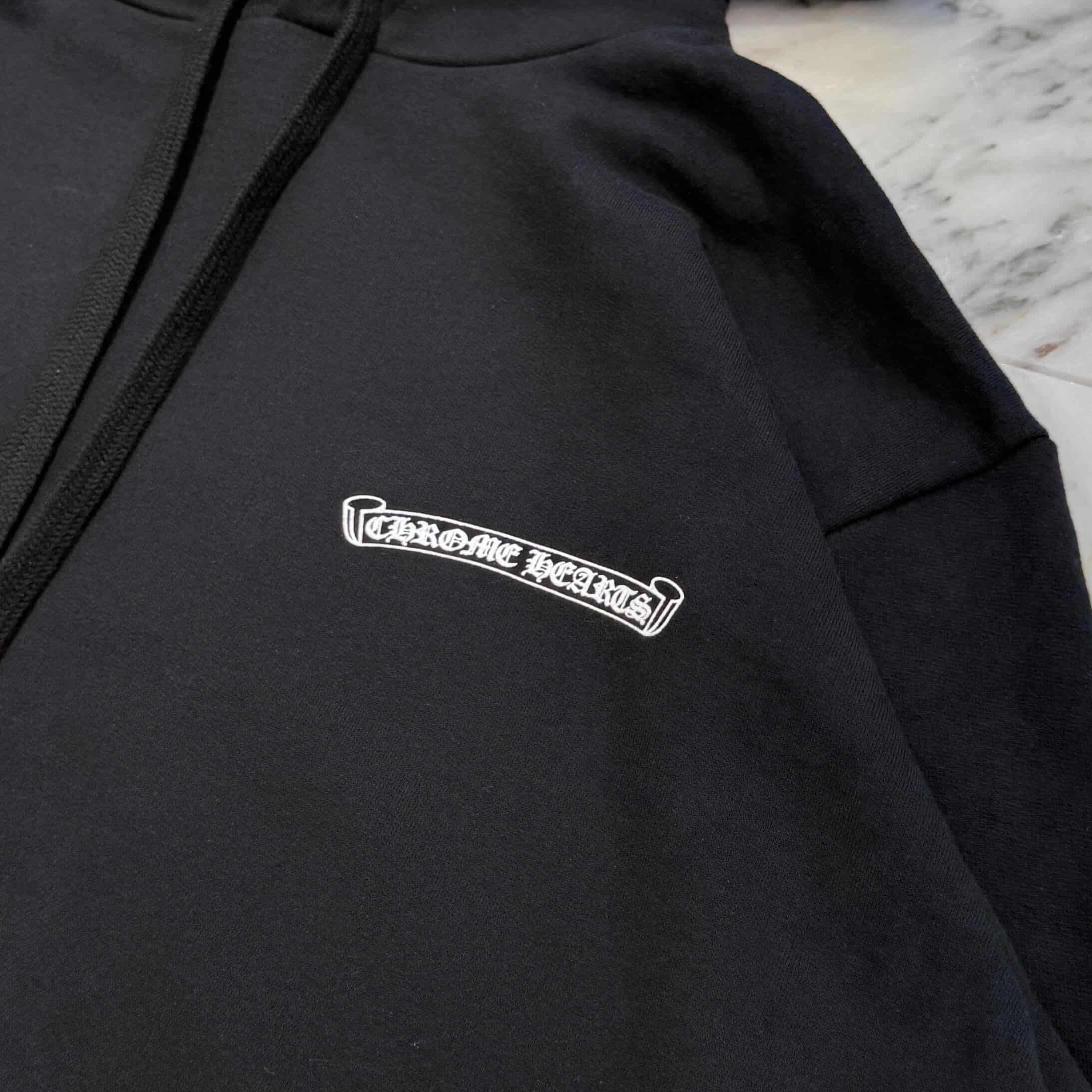 CHROME HEARTS Back Scroll Label Logo Pullover Hoodie Size M クロム