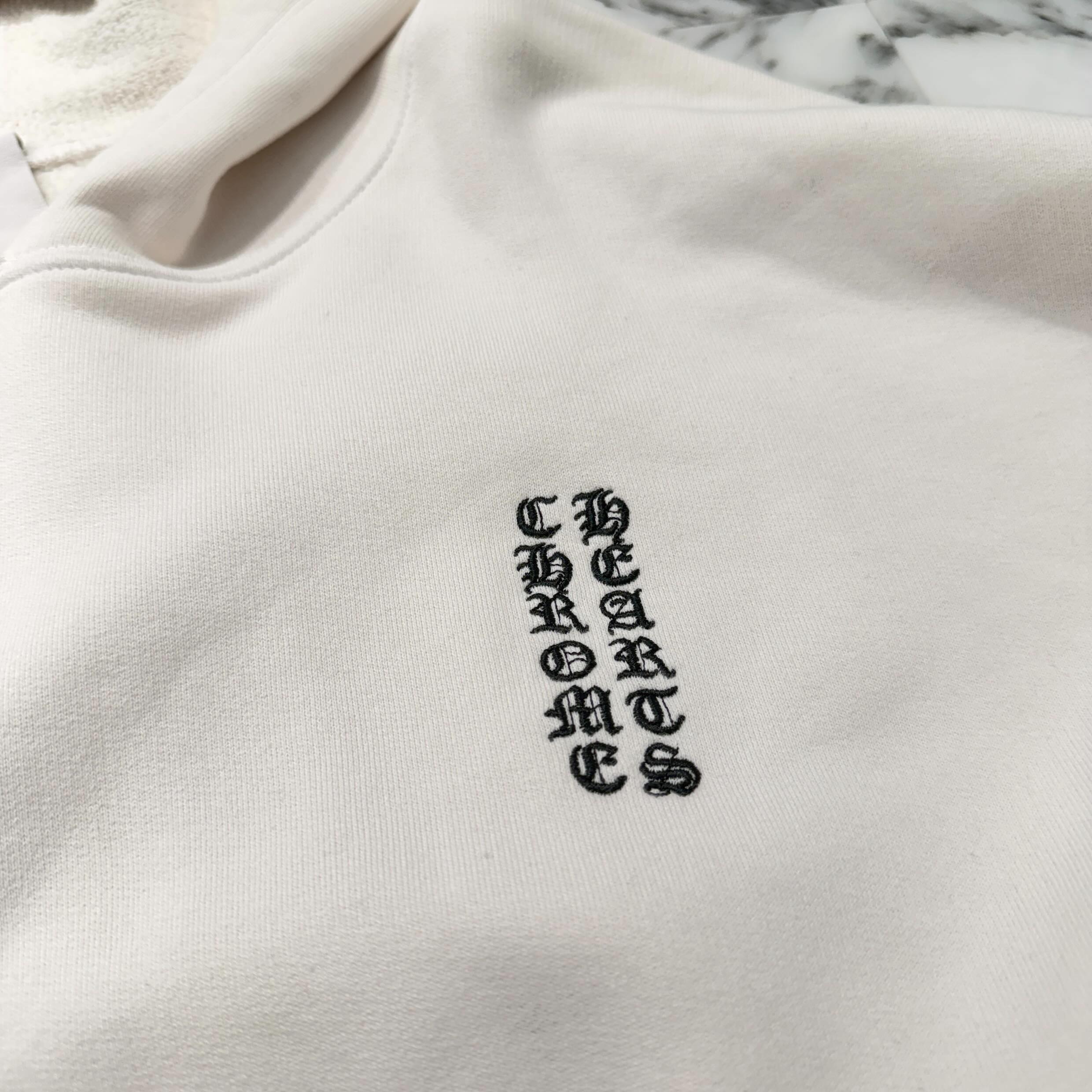 CHROME HEARTS Y NOT Vertical Logo Embroidery Pullover Hoodie Size XL クロムハーツ ワイノット ヴァーティカルロゴ刺繍 プルオーバーフーディ サイズXL
