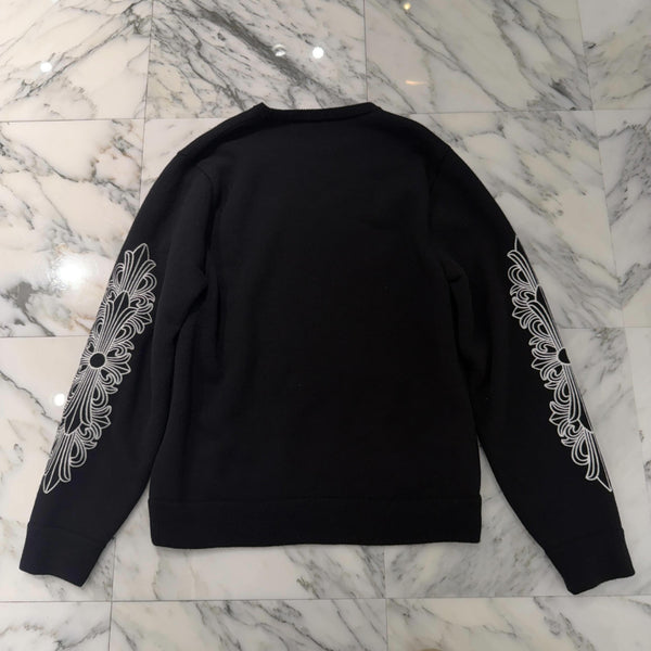 CHROME HEARTS Y NOT Floral Cross Embroidery Crew Neck Cashmere Knit Sweater Size M クロムハーツ ワイノット フローラルクロス刺繍 クルーネック カシミヤニットセーター サイズM