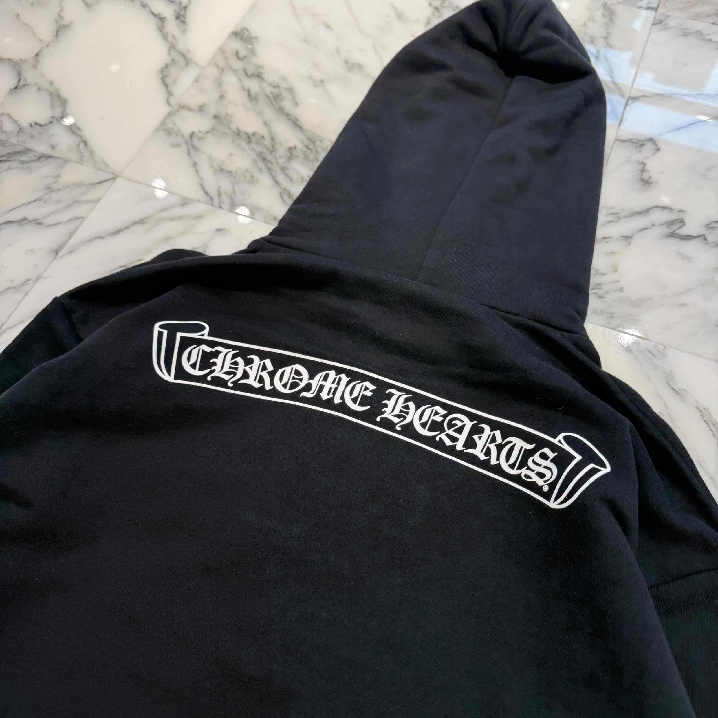 CHROME HEARTS Back Scroll Label Logo Pullover Hoodie Size M クロム