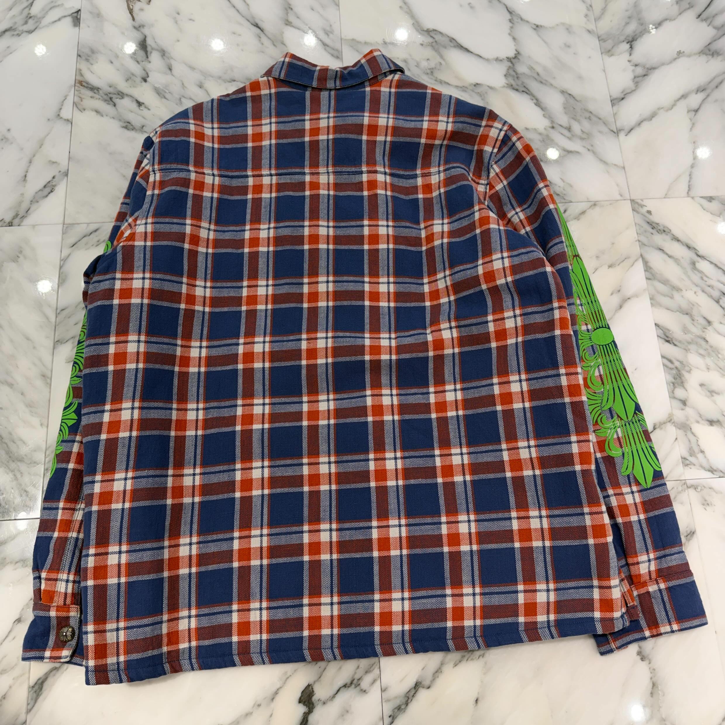 CHROME HEARTS Y NOT WORK DOG Flannel Check Shirt Jacket Size XXL クロムハーツ ワイノット ワークドッグ フランネル チェック シャツジャケット サイズXXL
