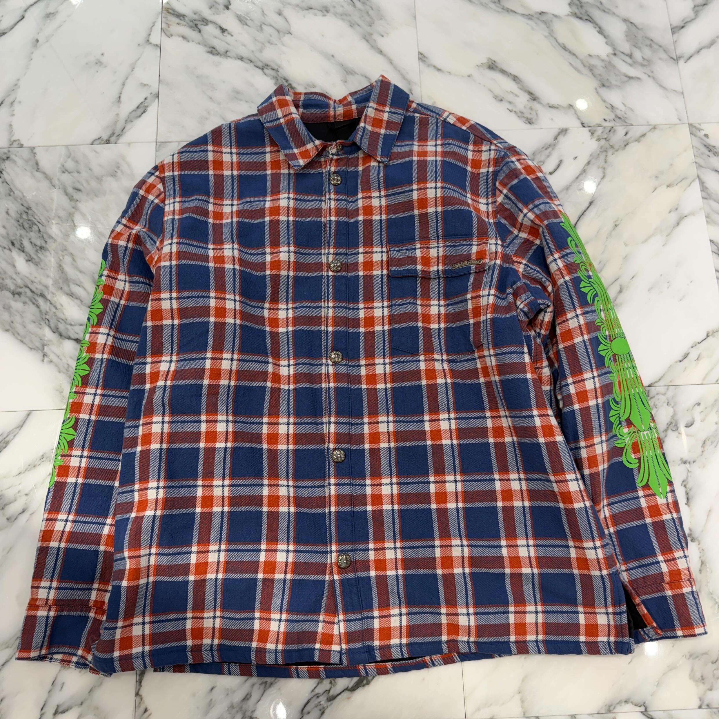 CHROME HEARTS Y NOT WORK DOG Flannel Check Shirt Jacket Size XXL クロムハーツ ワイノット ワークドッグ フランネル チェック シャツジャケット サイズXXL