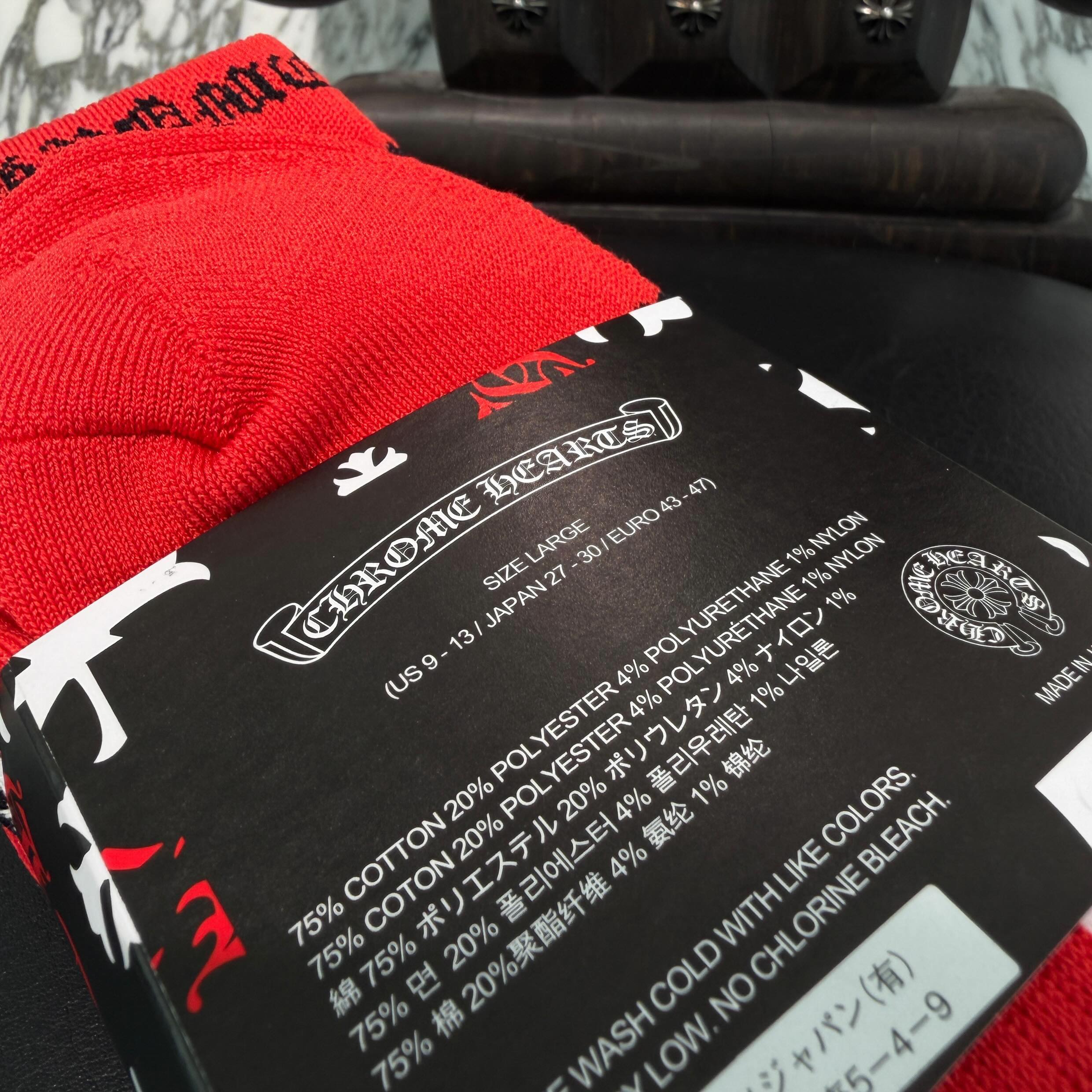 CHROME HEARTS Stencil Multi Logo Socks x3 Size L(JP27-30) クロム
