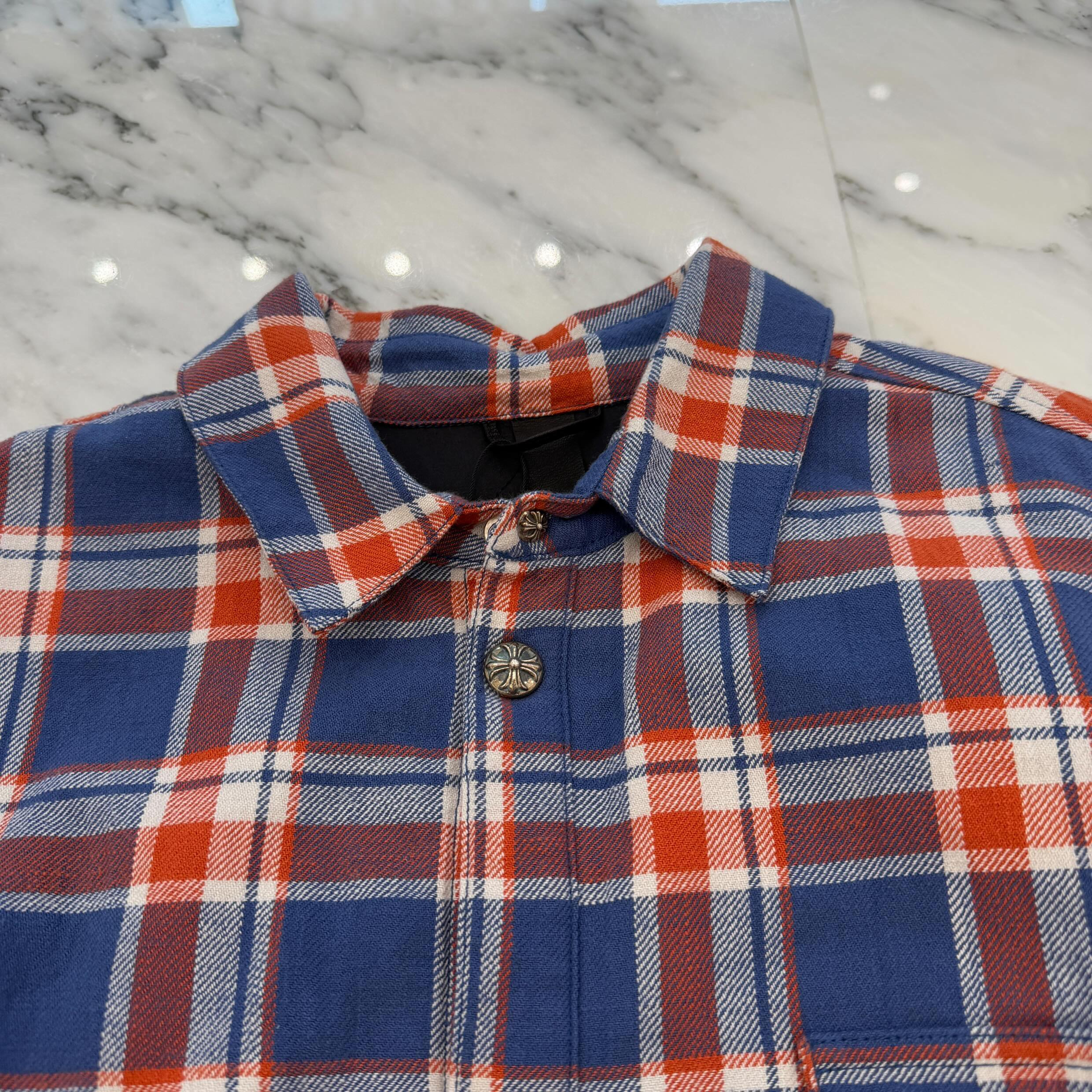 CHROME HEARTS Y NOT WORK DOG Flannel Check Shirt Jacket Size XXL クロムハーツ ワイノット ワークドッグ フランネル チェック シャツジャケット サイズXXL
